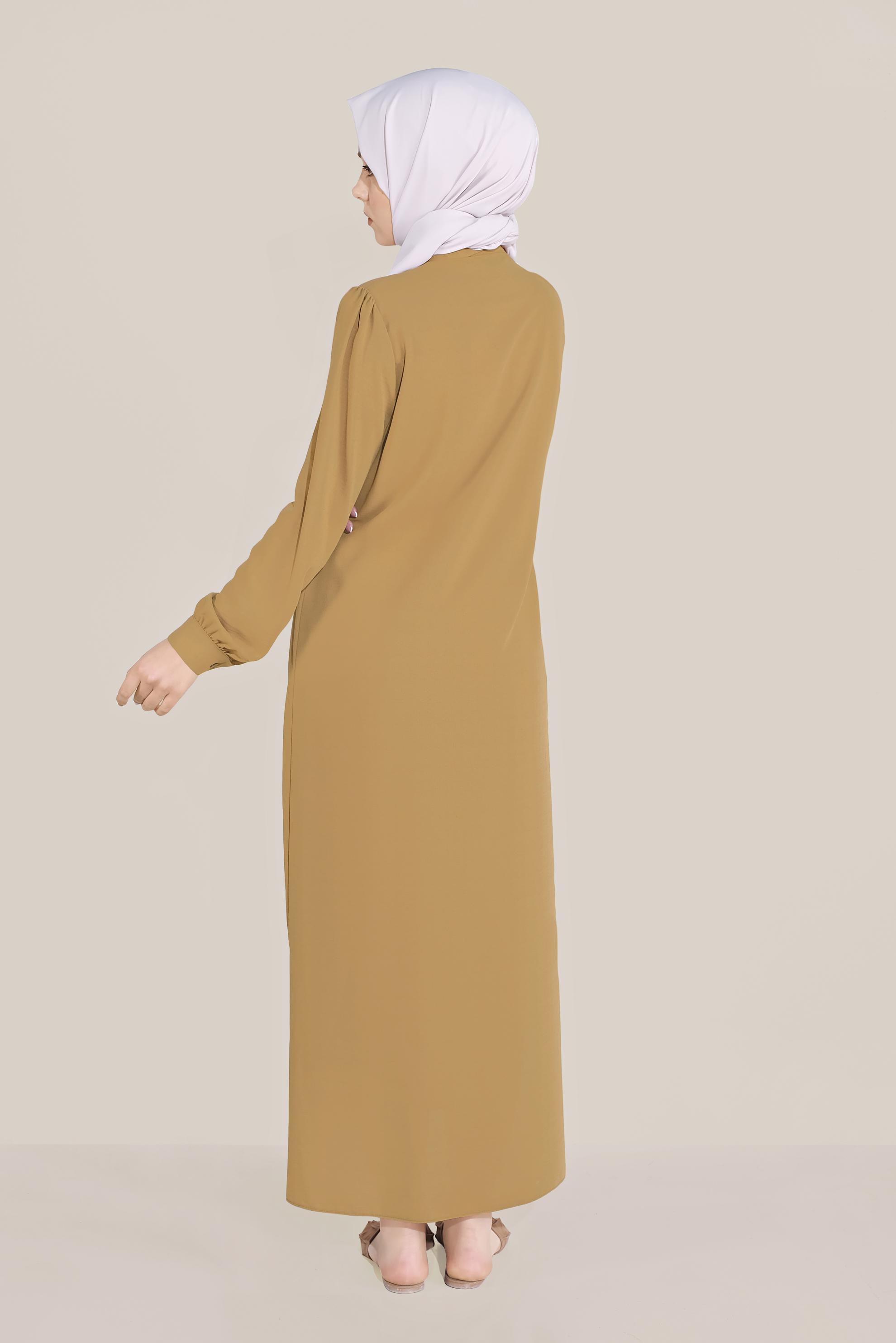 Tesettür giyim SARI ÇİÇEK NAKIŞLI TUNİK 40707 