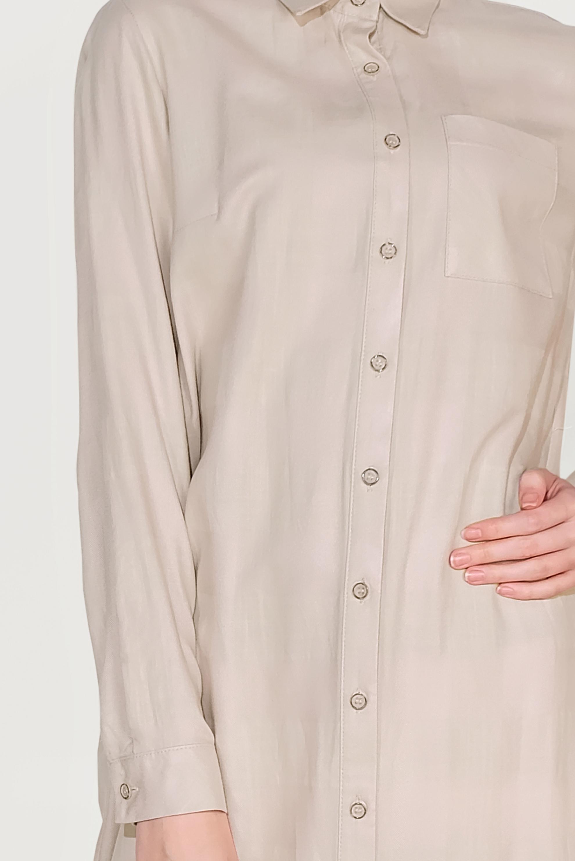 Tesettür giyim BEJ BOYDAN DÜĞMELİ YIRTMAÇLI TUNİK 40709