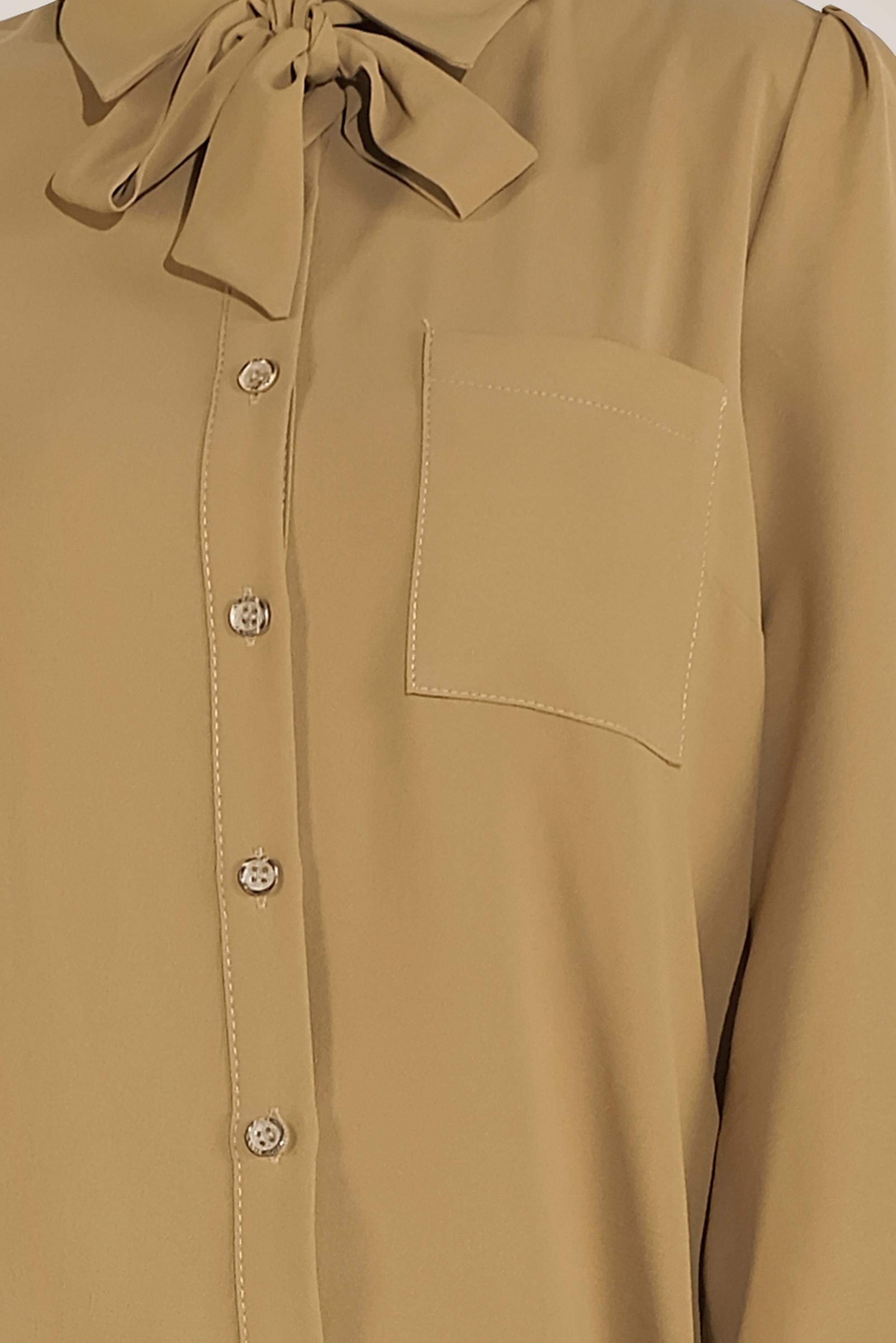 Tesettür giyim SARI FİYONK YAKA DÜĞMELİ TUNİK 40710 