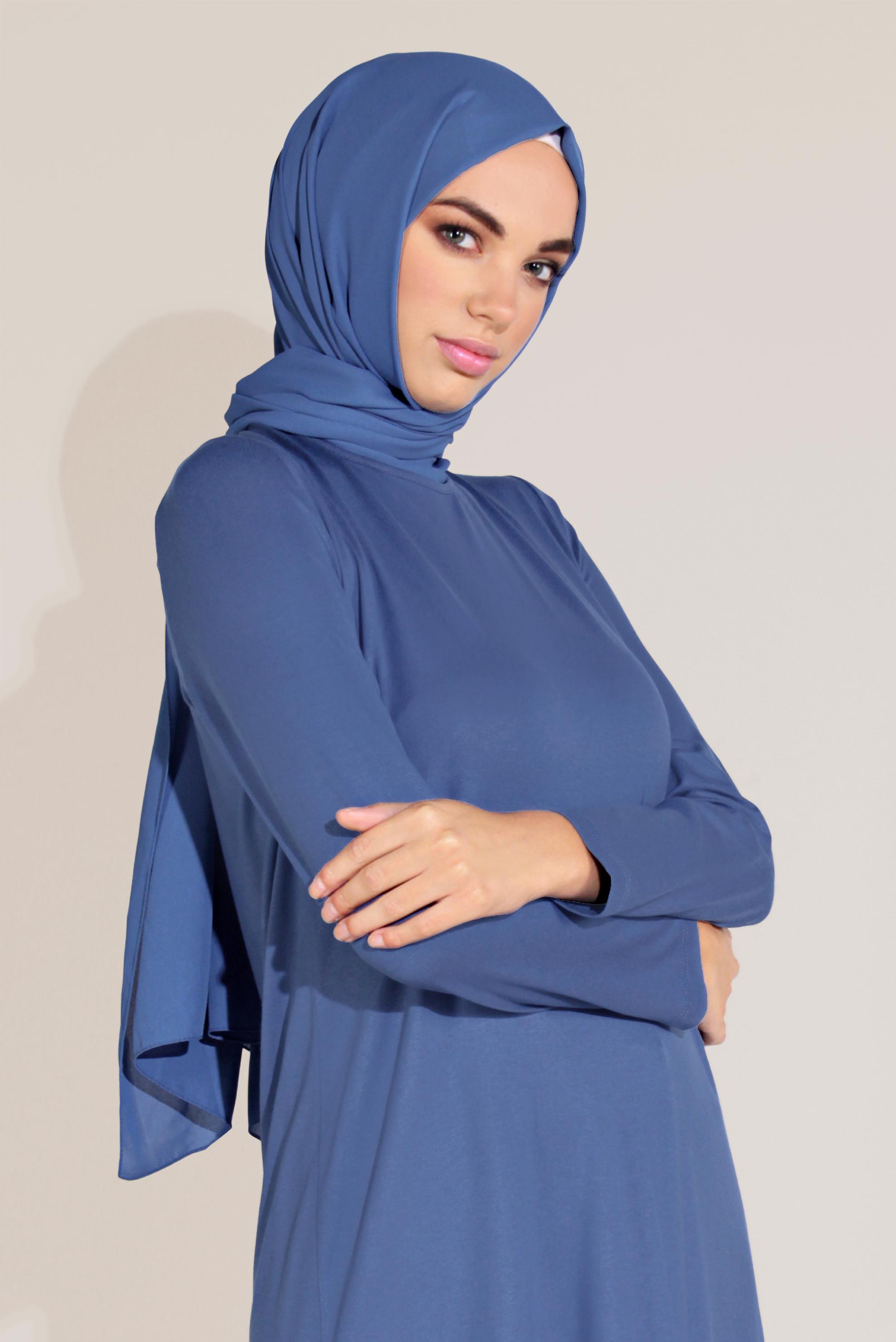 Tesettür giyim LACİVERT BİSİKLET YAKA TUNİK 40825