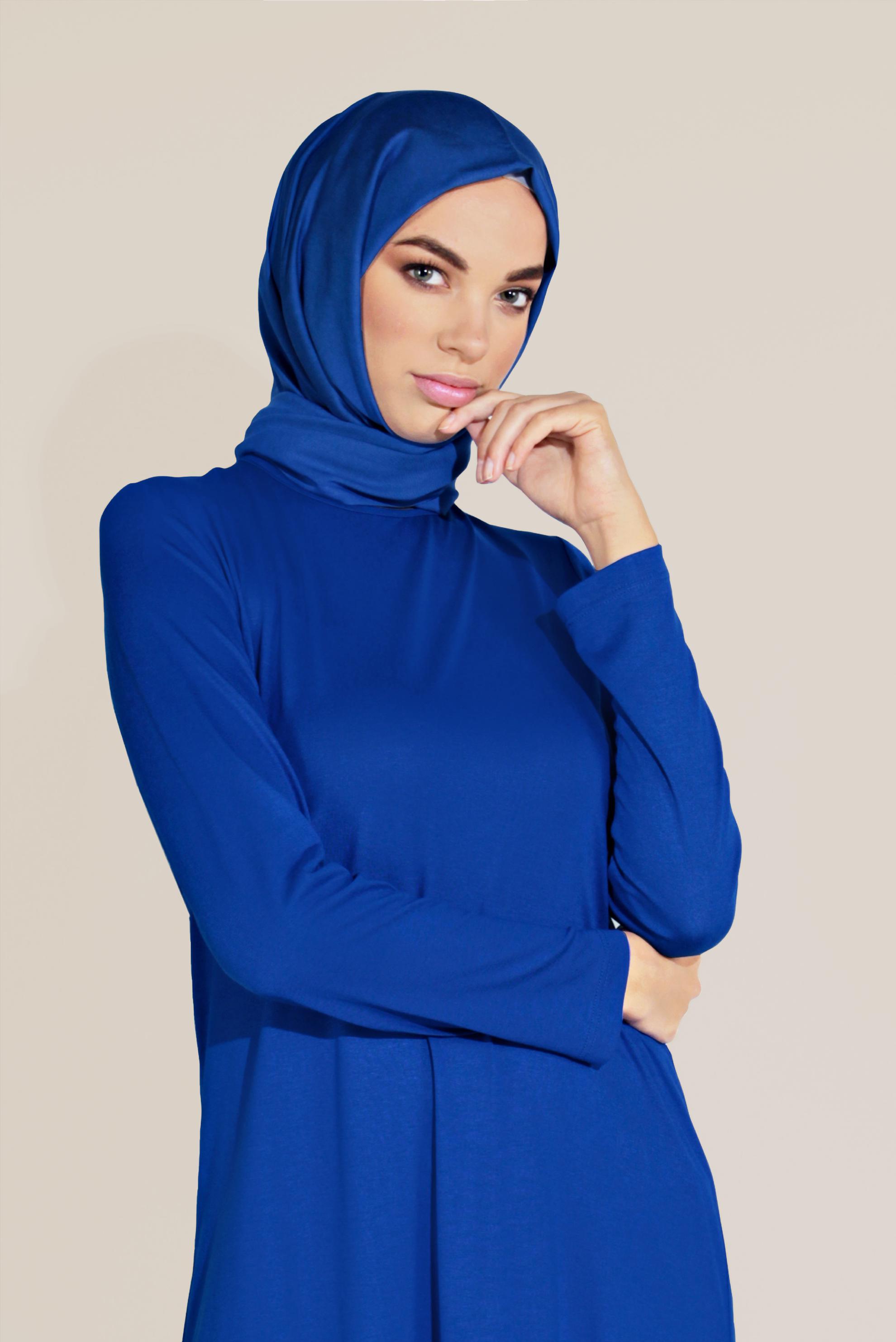 Tesettür giyim LACİVERT BİSİKLET YAKA TUNİK 40825