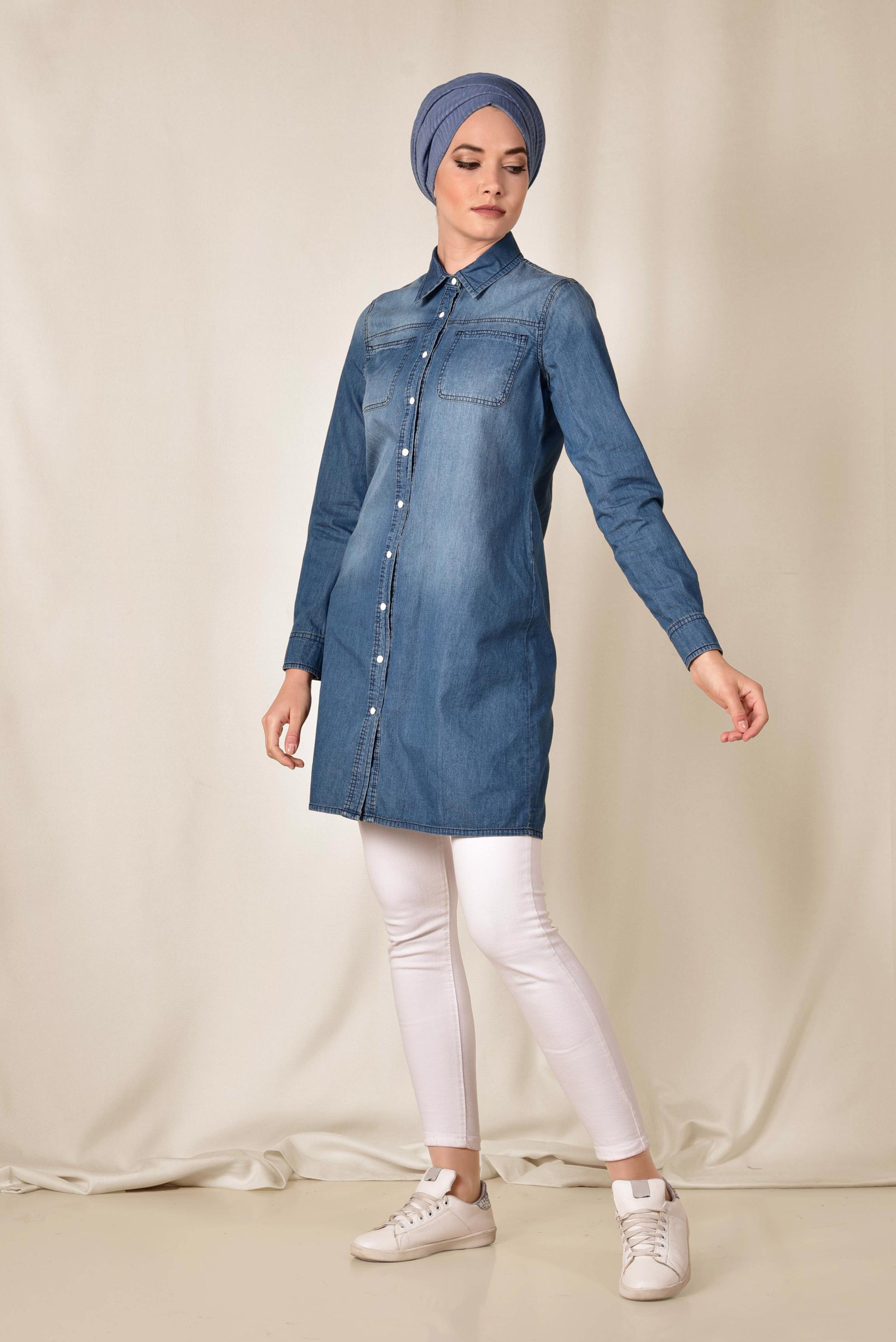 Vêtements hijab BLEU 4097 EGE TUNIK 36/46