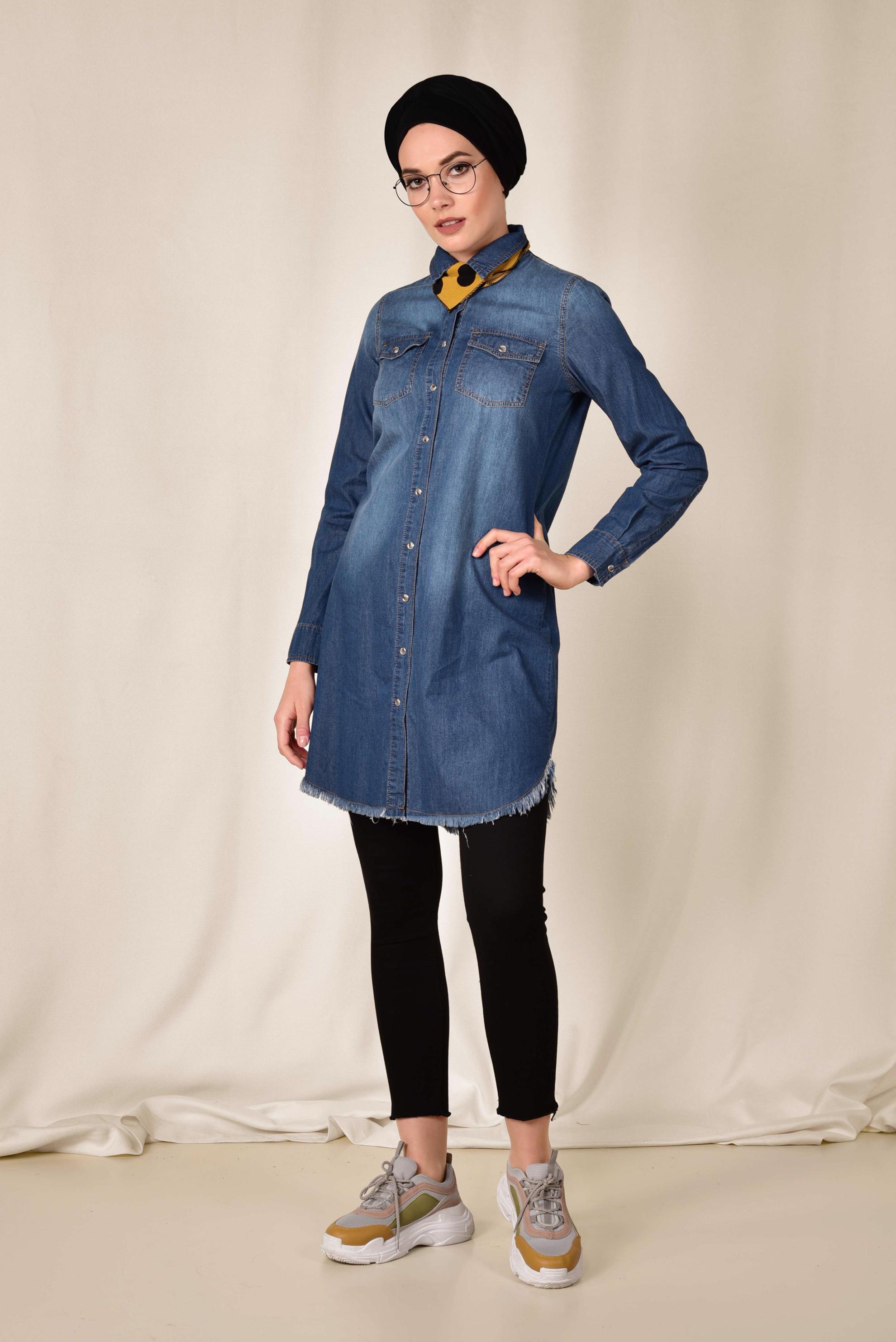 Hijab clothing BLUE 4098 EGE TUNİK 36/44