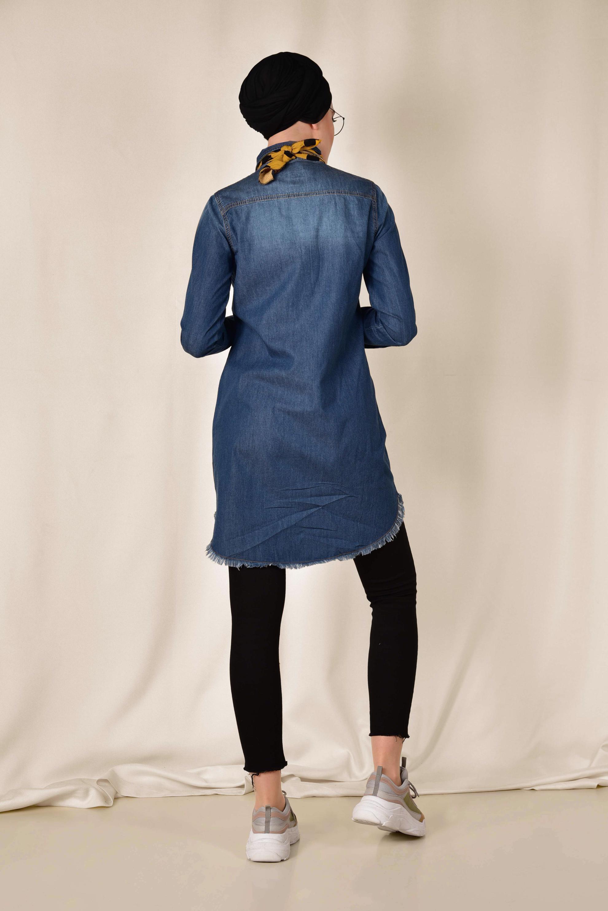 Hijab clothing BLUE 4098 EGE TUNİK 36/44