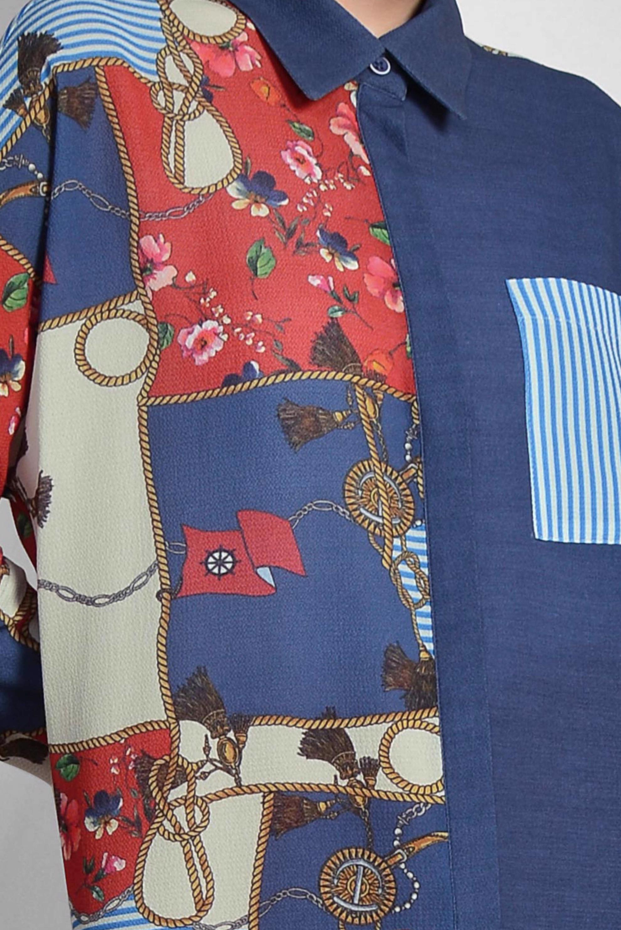 Tesettür giyim LACİVERT KARIŞIK DESENLİ TUNİK 4112