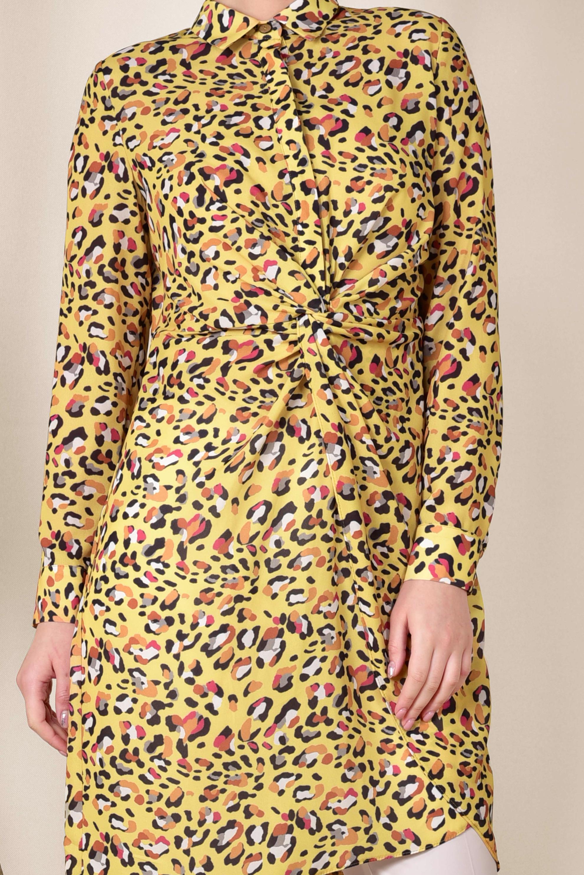 Tesettür giyim SARI RENKLİ DESENLİ TUNİK 4115