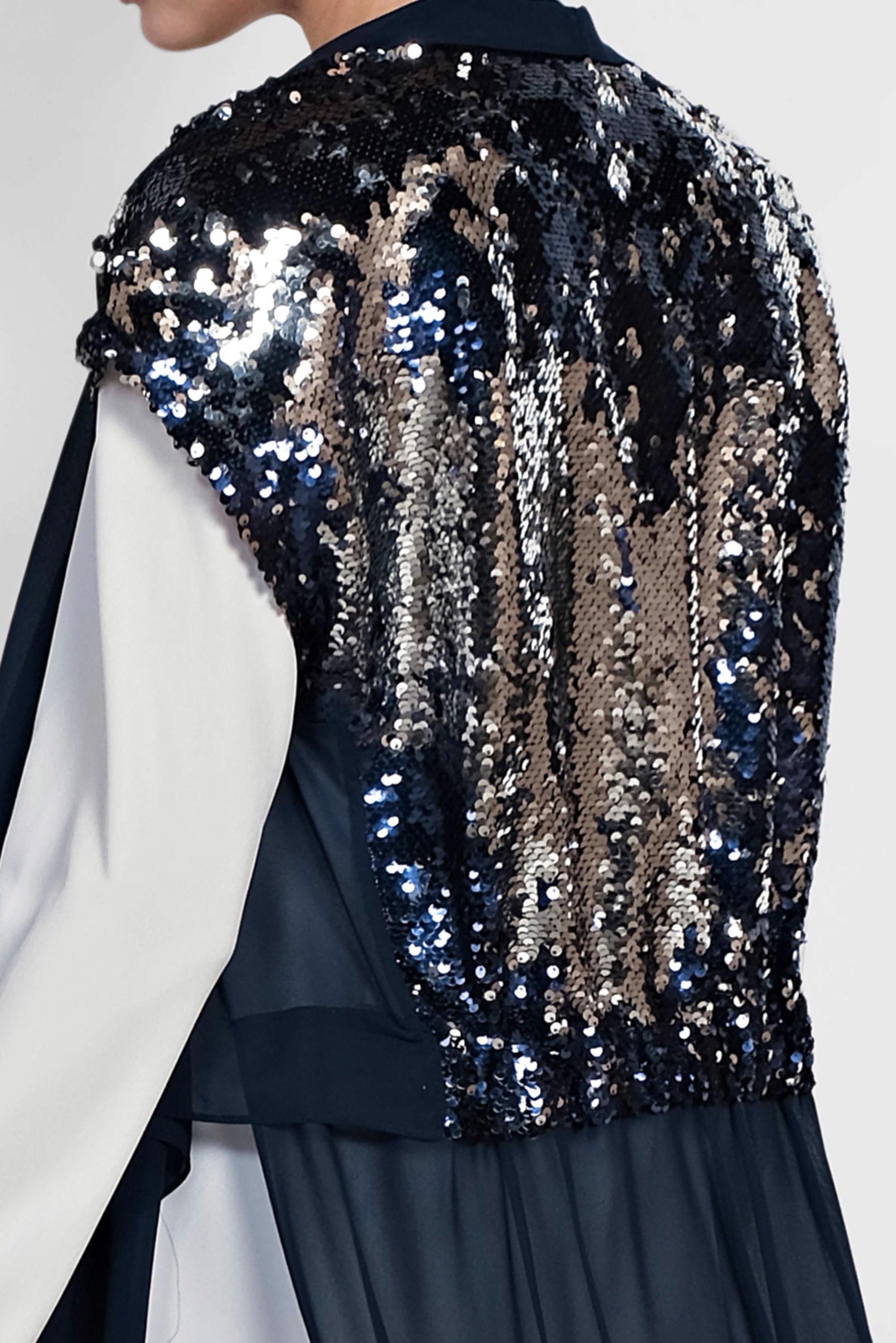 Tesettür giyim LACİVERT PUL PAYETLİ İKİLİ TUNİK 4145