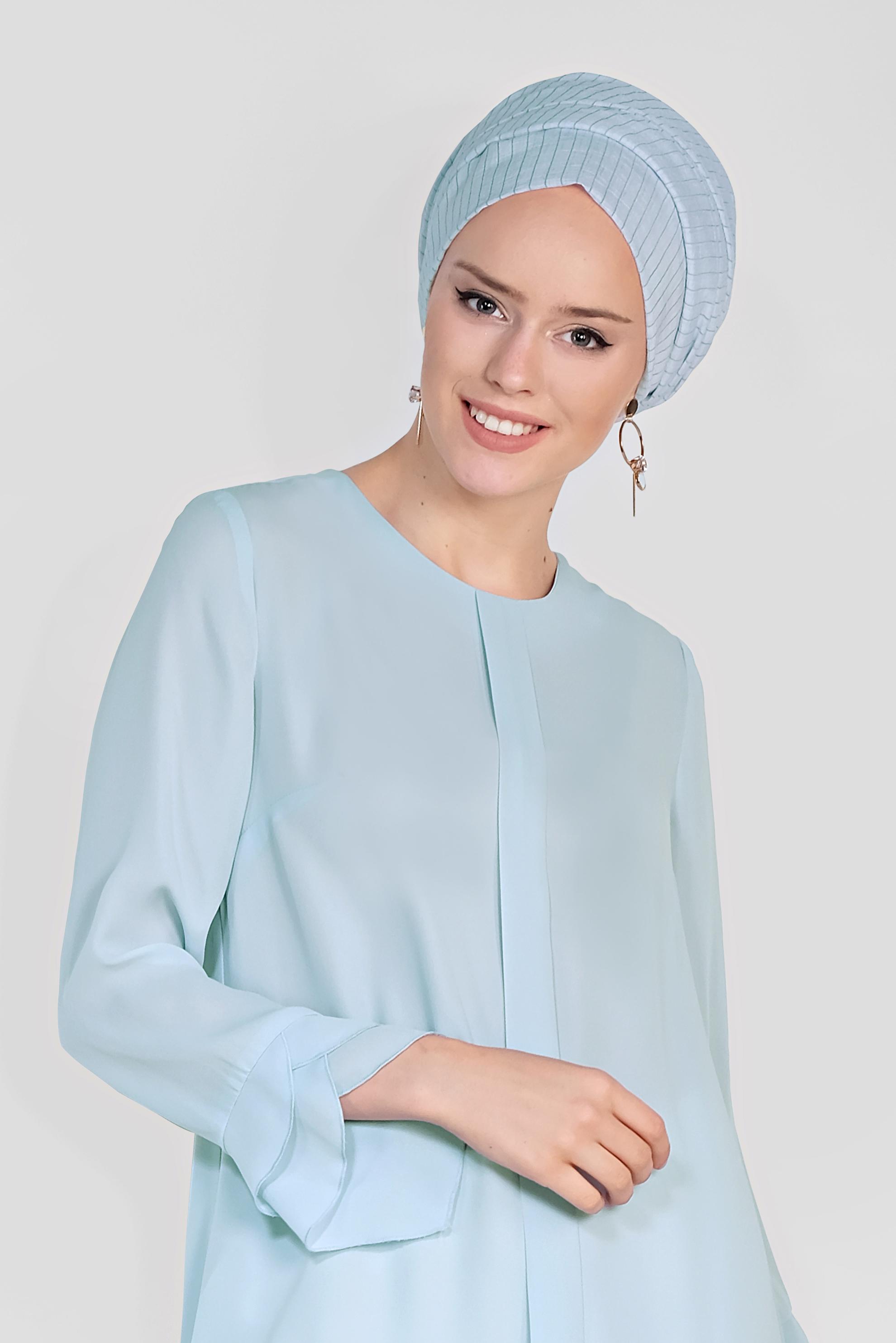 Tesettür giyim MAVİ FERMUARLI TUNİK 4195