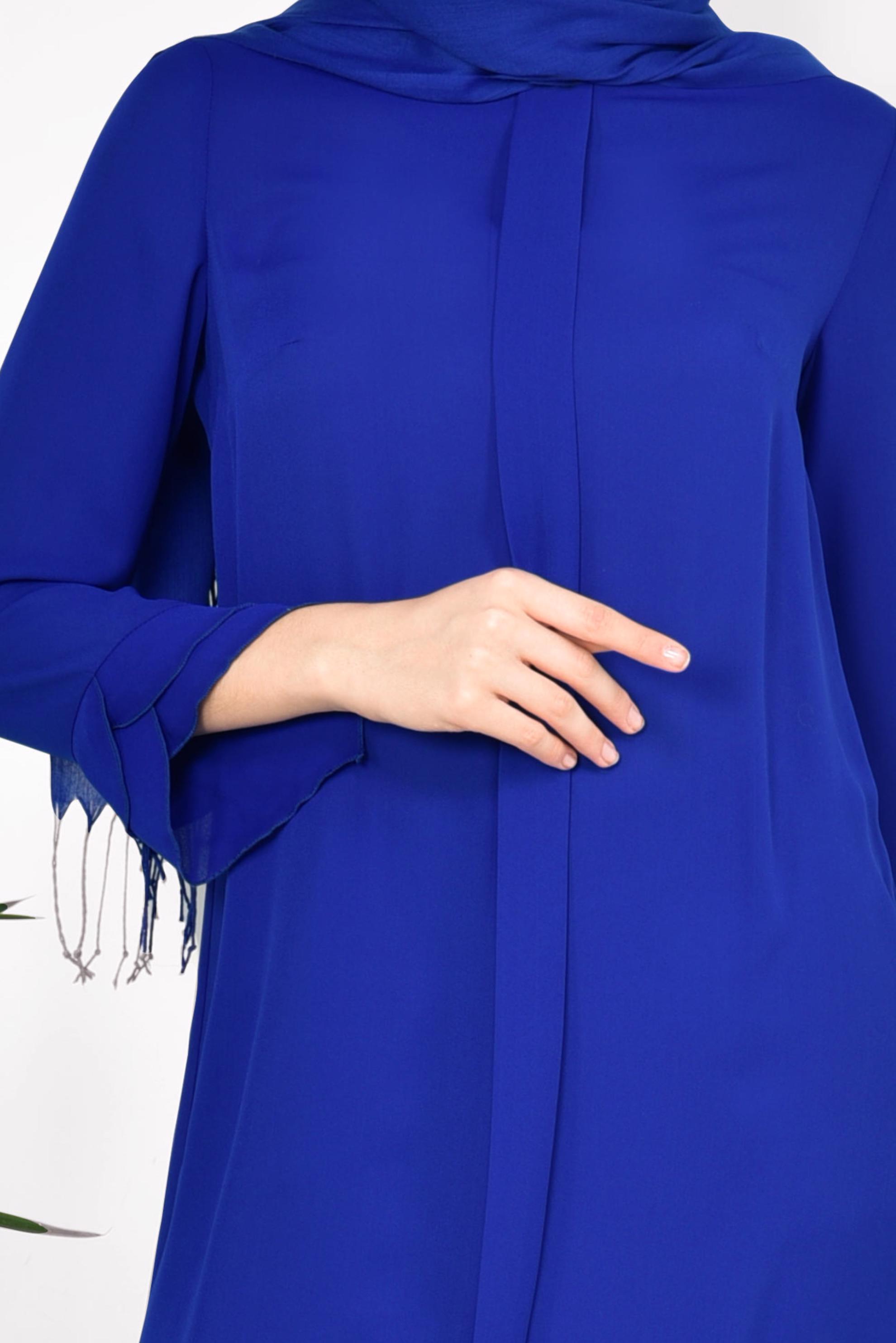 Tesettür giyim MAVİ FERMUARLI TUNİK 4195
