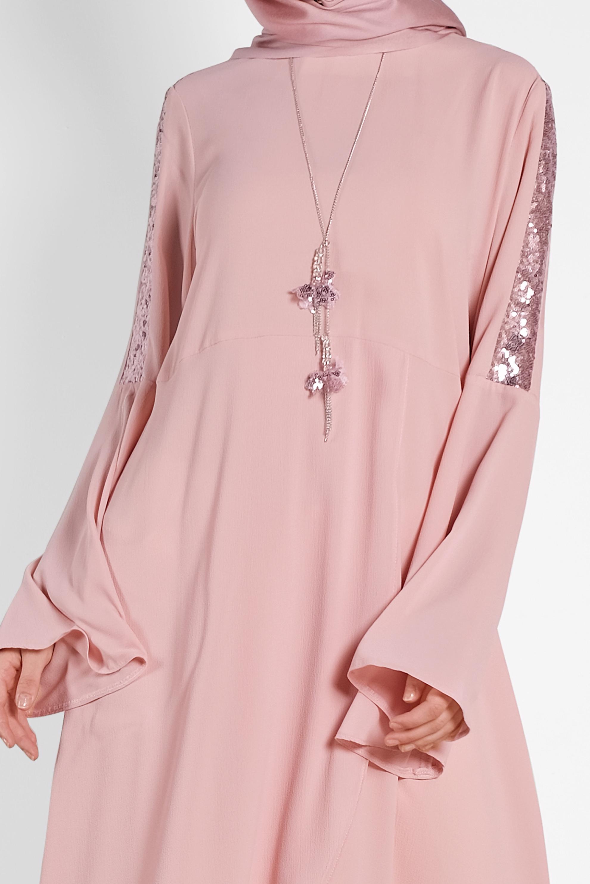 Tesettür giyim PUDRA ASİMETRİK KESİM SALAŞ TUNİK 4262