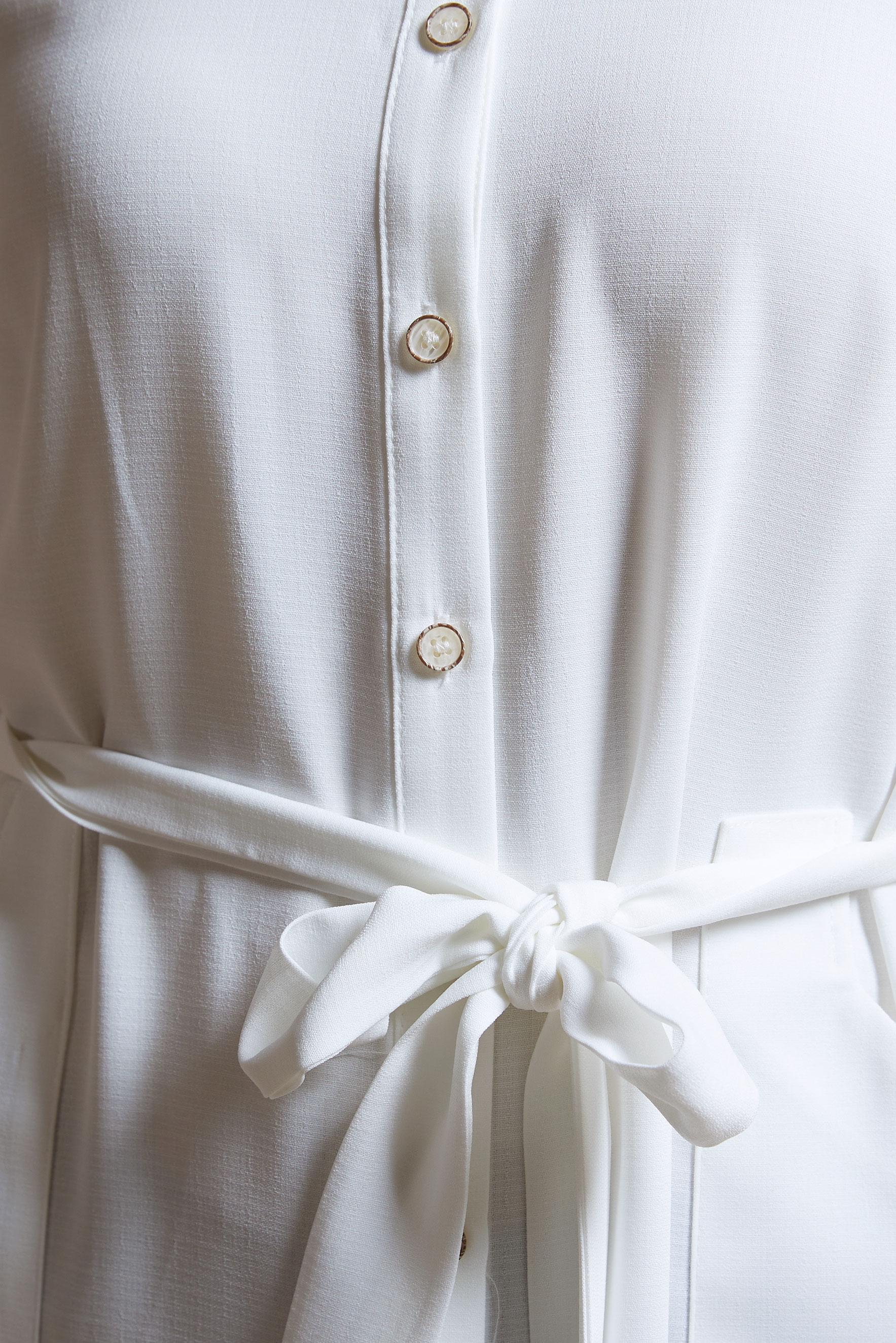 Tesettür giyim BEYAZ KUŞAKLI CEPLİ TUNİK 4273