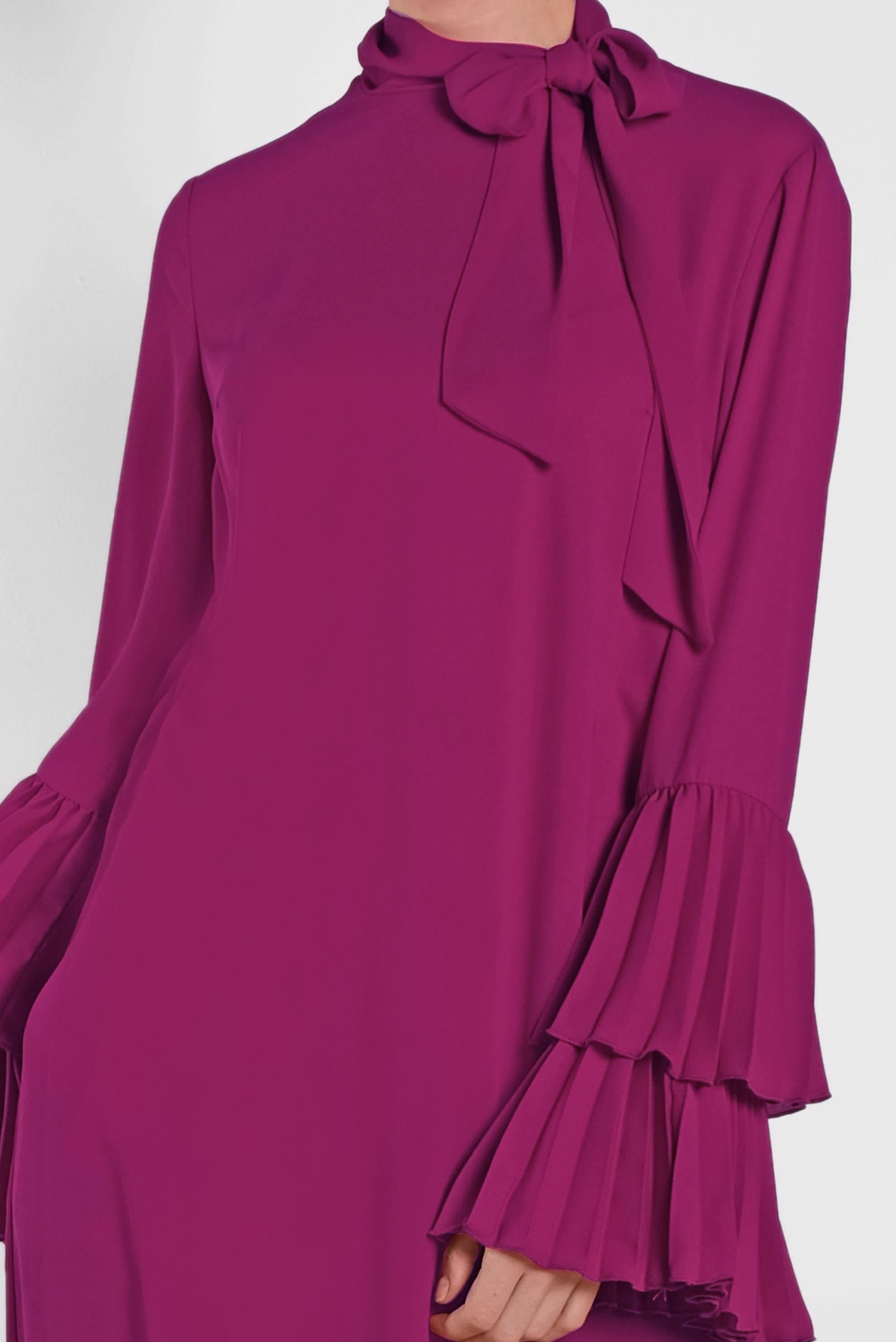 Tesettür giyim MOR PİLİSE KOLLU SALAŞ TUNİK 4285