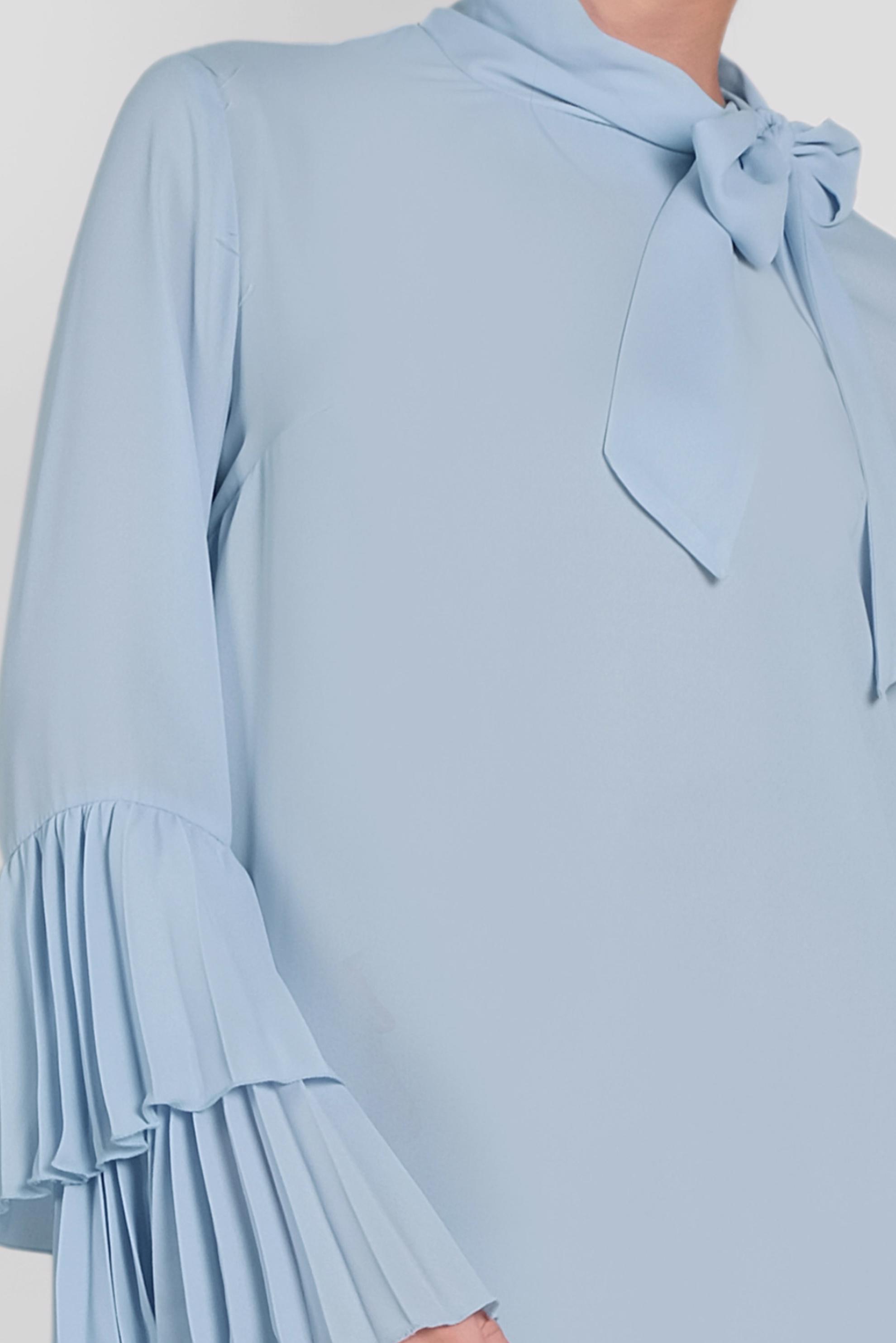 Tesettür giyim MAVİ PİLİSE KOLLU SALAŞ TUNİK 4285