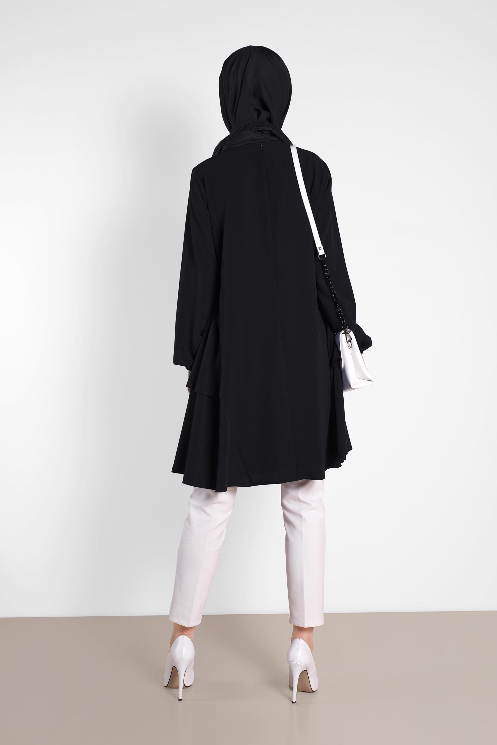 Tesettür giyim SİYAH 4380 CRİSS TUNİK 38/46 TEK36