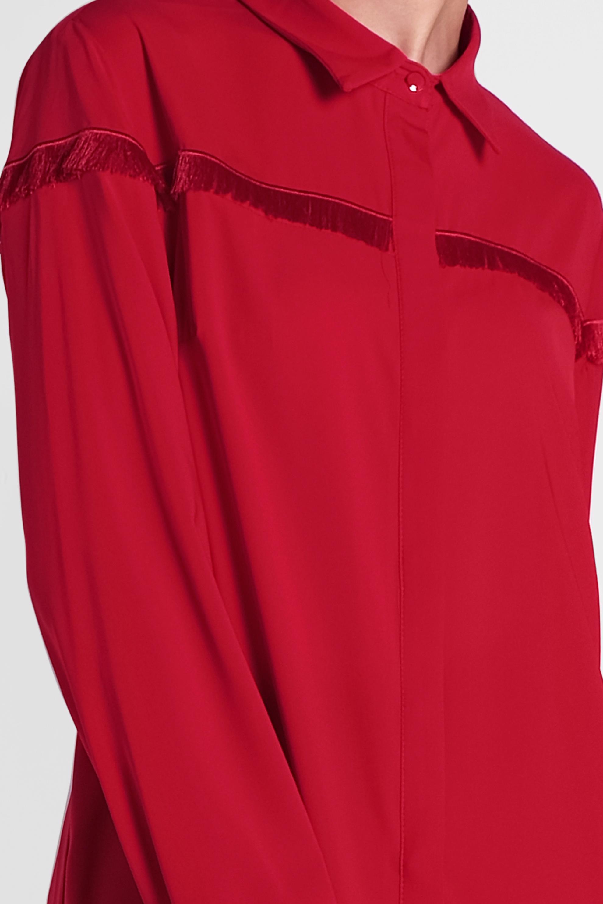 Tesettür giyim KIRMIZI PÜSKÜL DETAYLI TUNİK 4398 