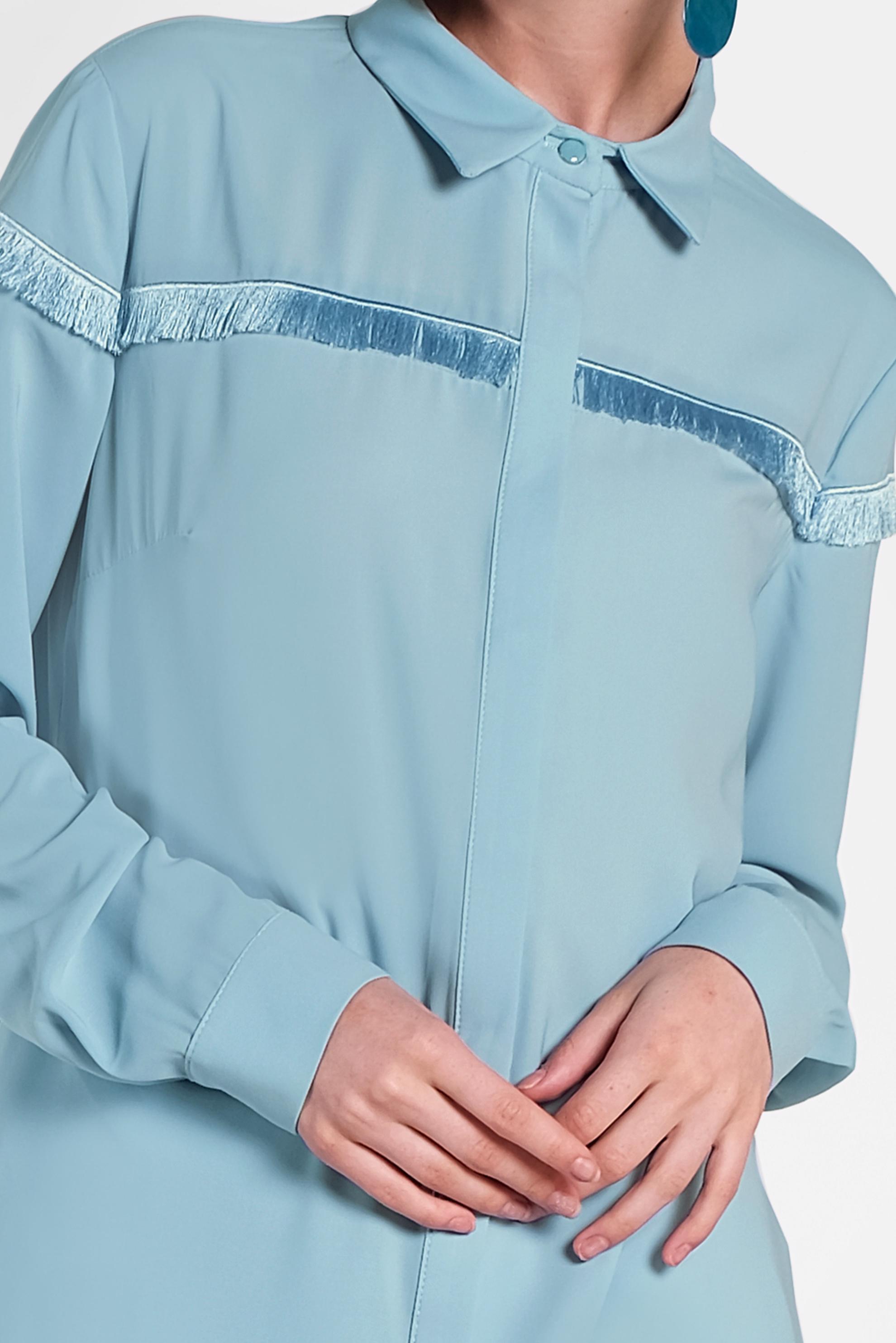 Tesettür giyim YEŞİL PÜSKÜL DETAYLI TUNİK 4398 