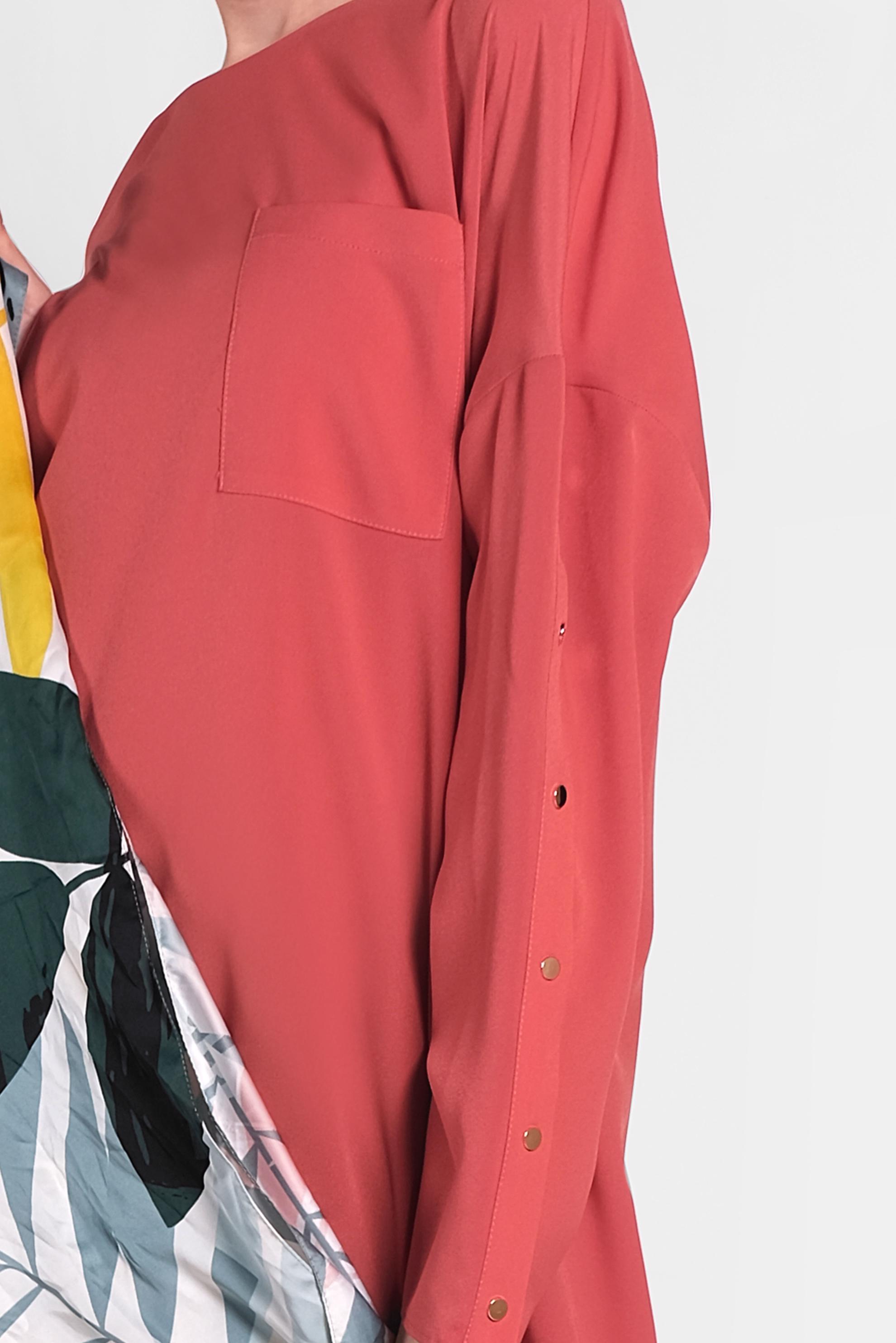 Tesettür giyim TURUNCU KOLLARI ÇITÇITLI TUNİK 4415