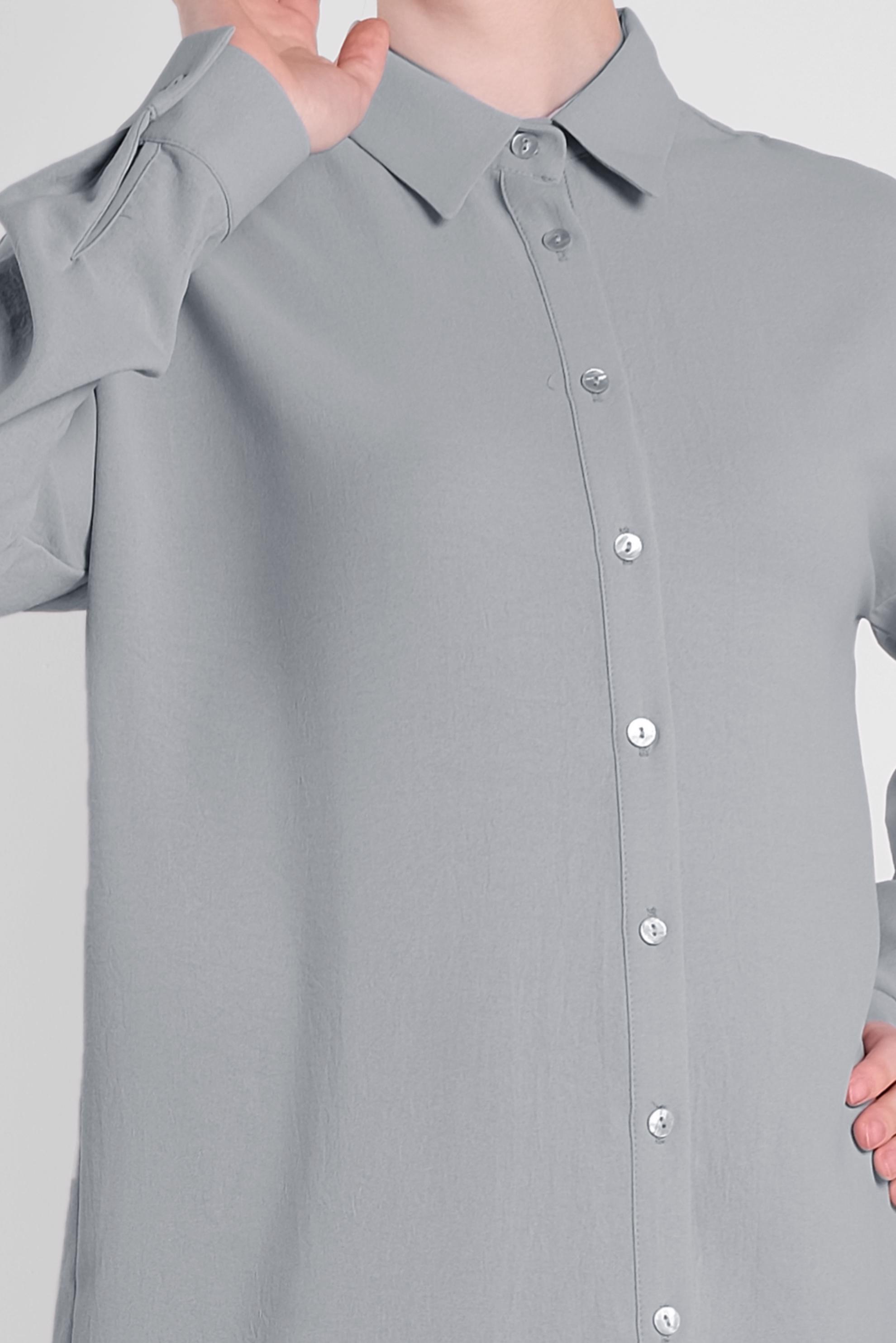 Tesettür giyim GRİ YANLARI YIRTMAÇLI TUNİK 4417