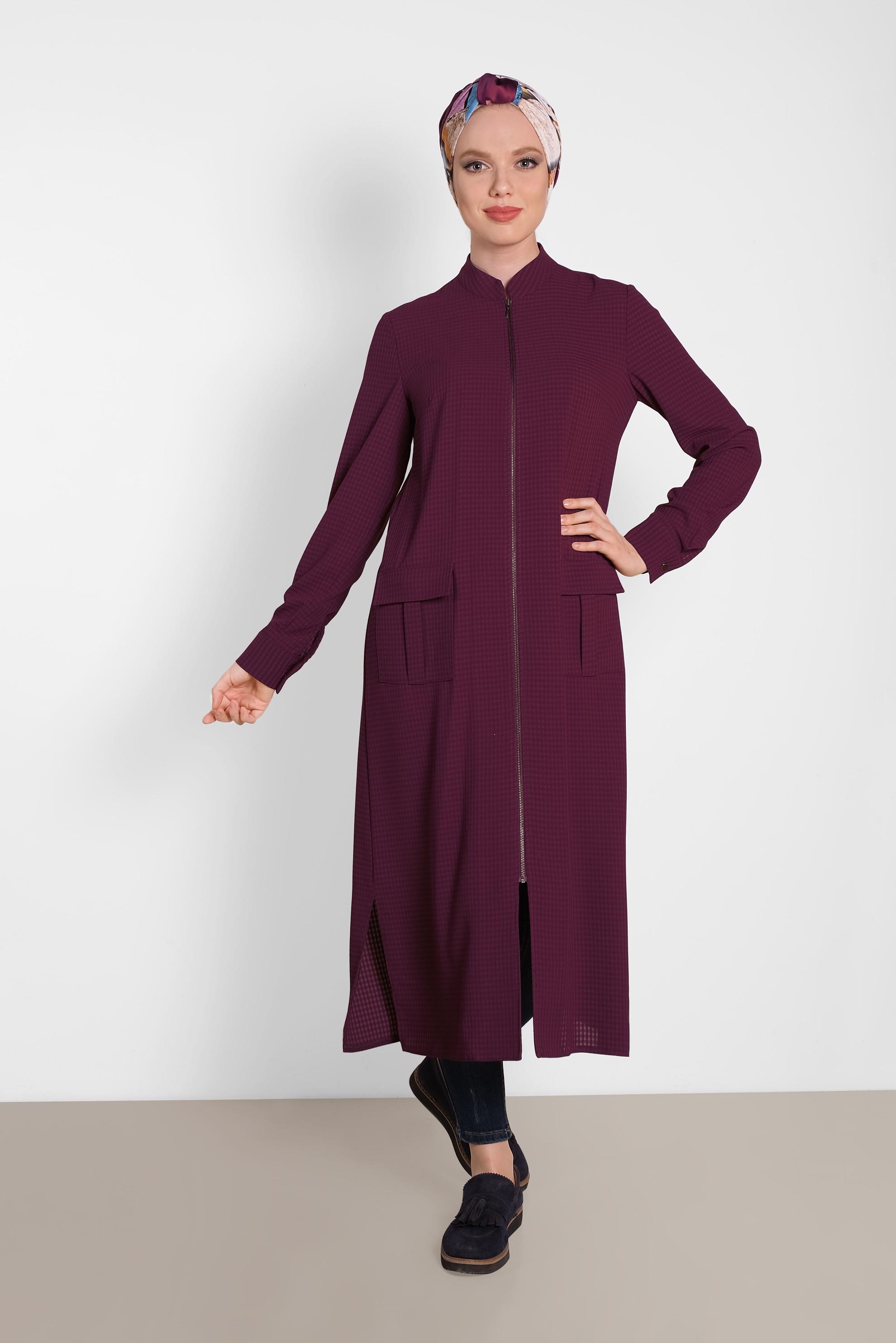 Tesettür giyim MÜRDÜM FERMUARLI TUNİK 4422