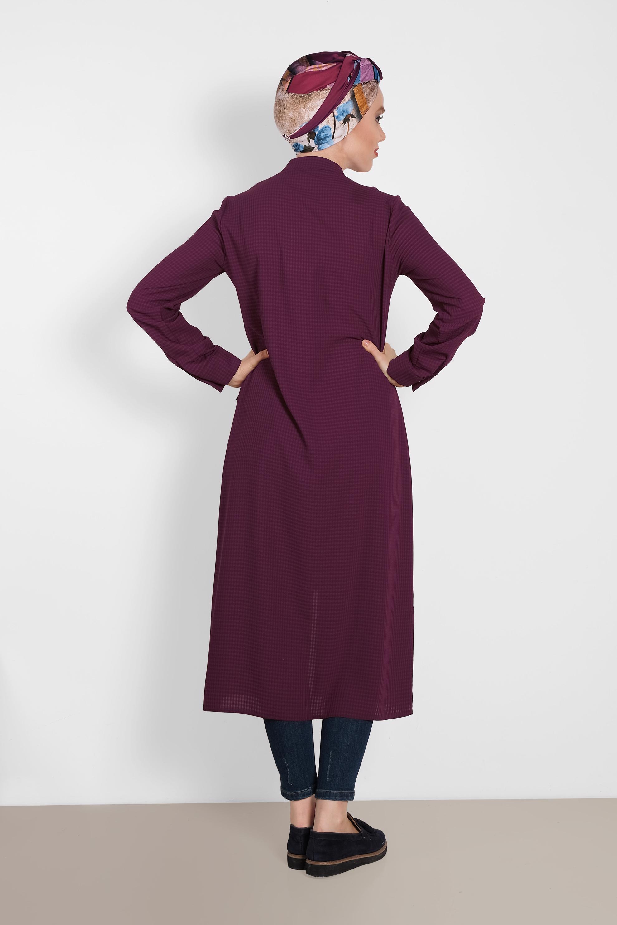 Tesettür giyim MÜRDÜM FERMUARLI TUNİK 4422