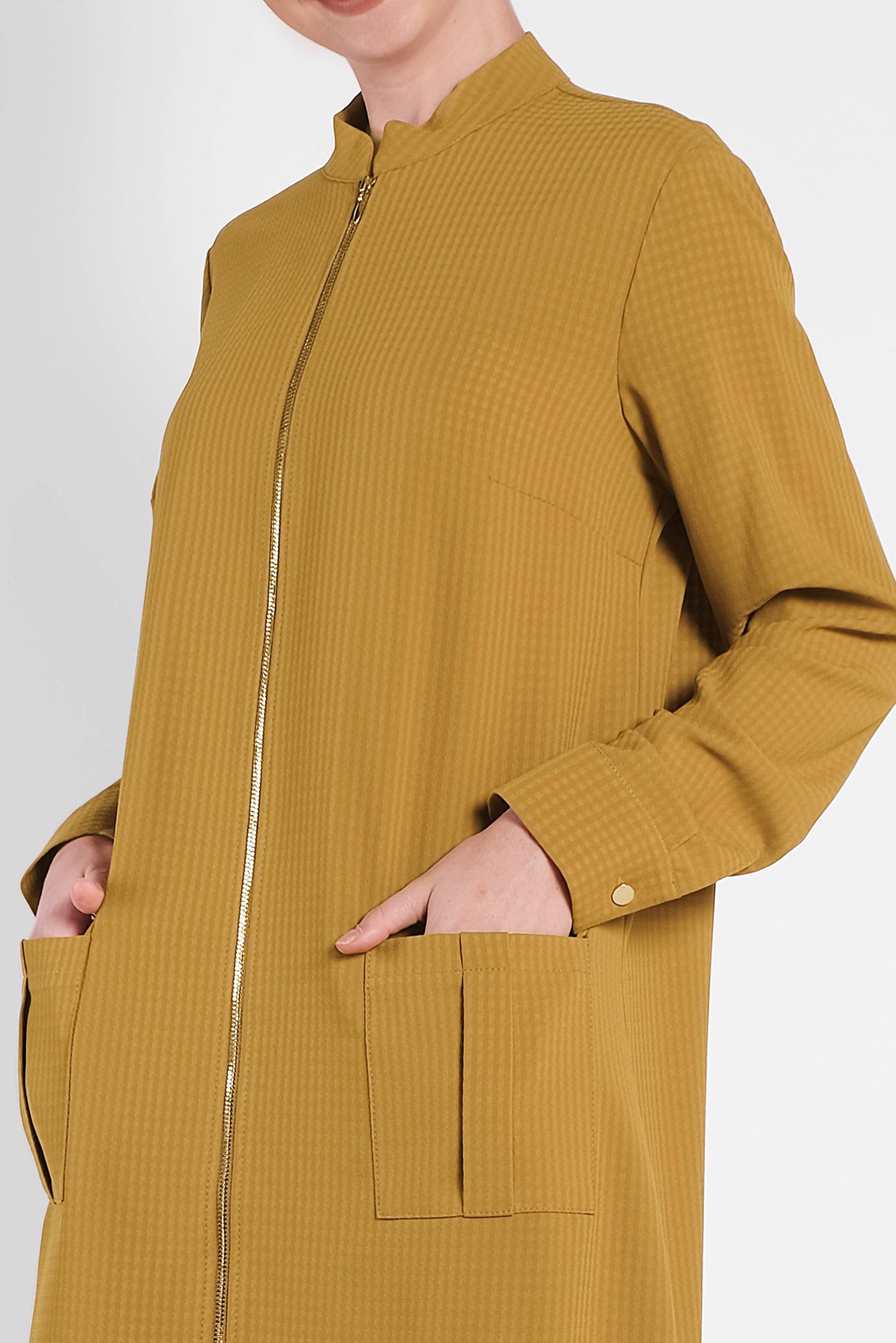 Tesettür giyim SARI FERMUARLI TUNİK 4422