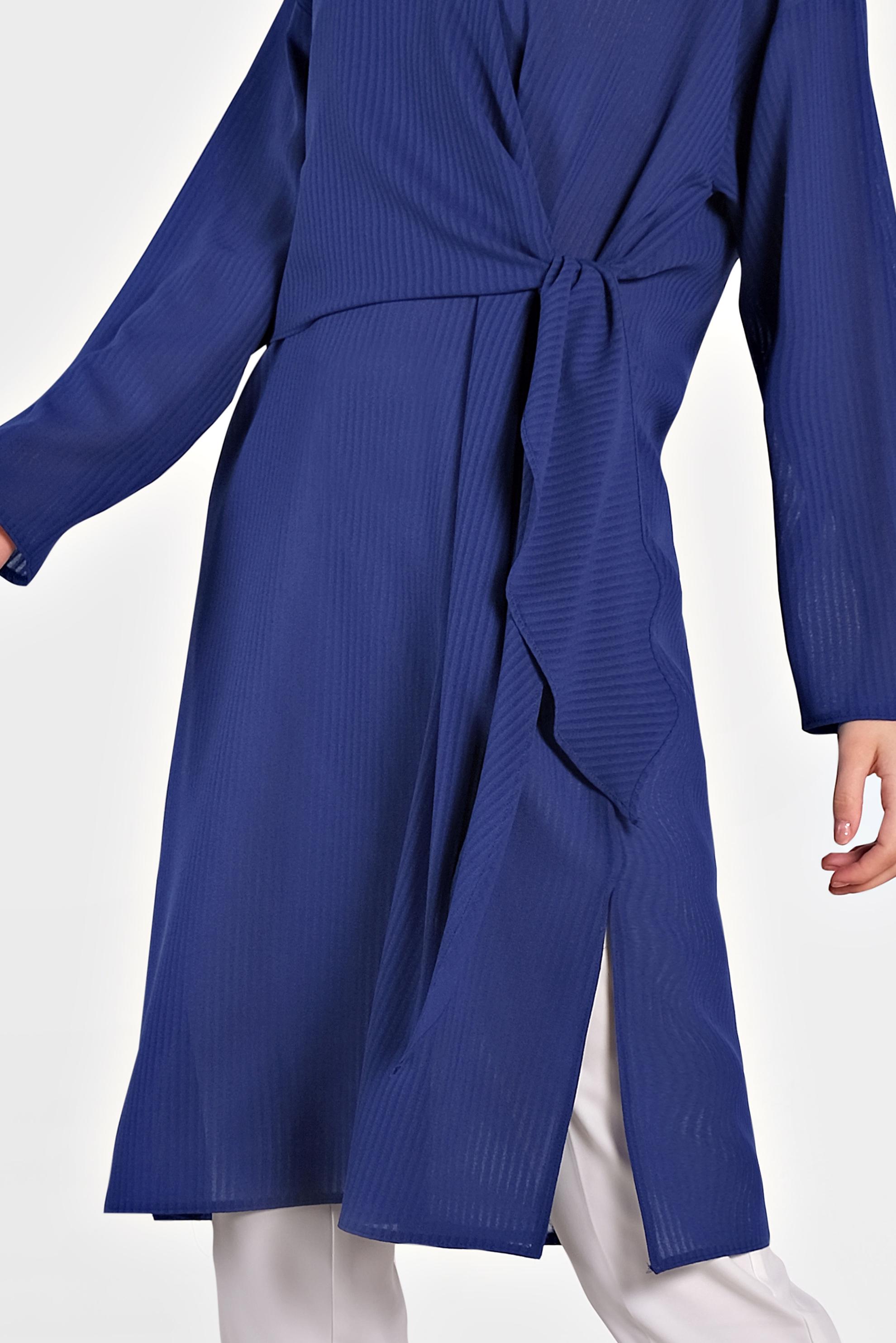 Tesettür giyim LACİVERT BAĞLAMA DETAYLI İNCE YAZLIK TUNİK 4436