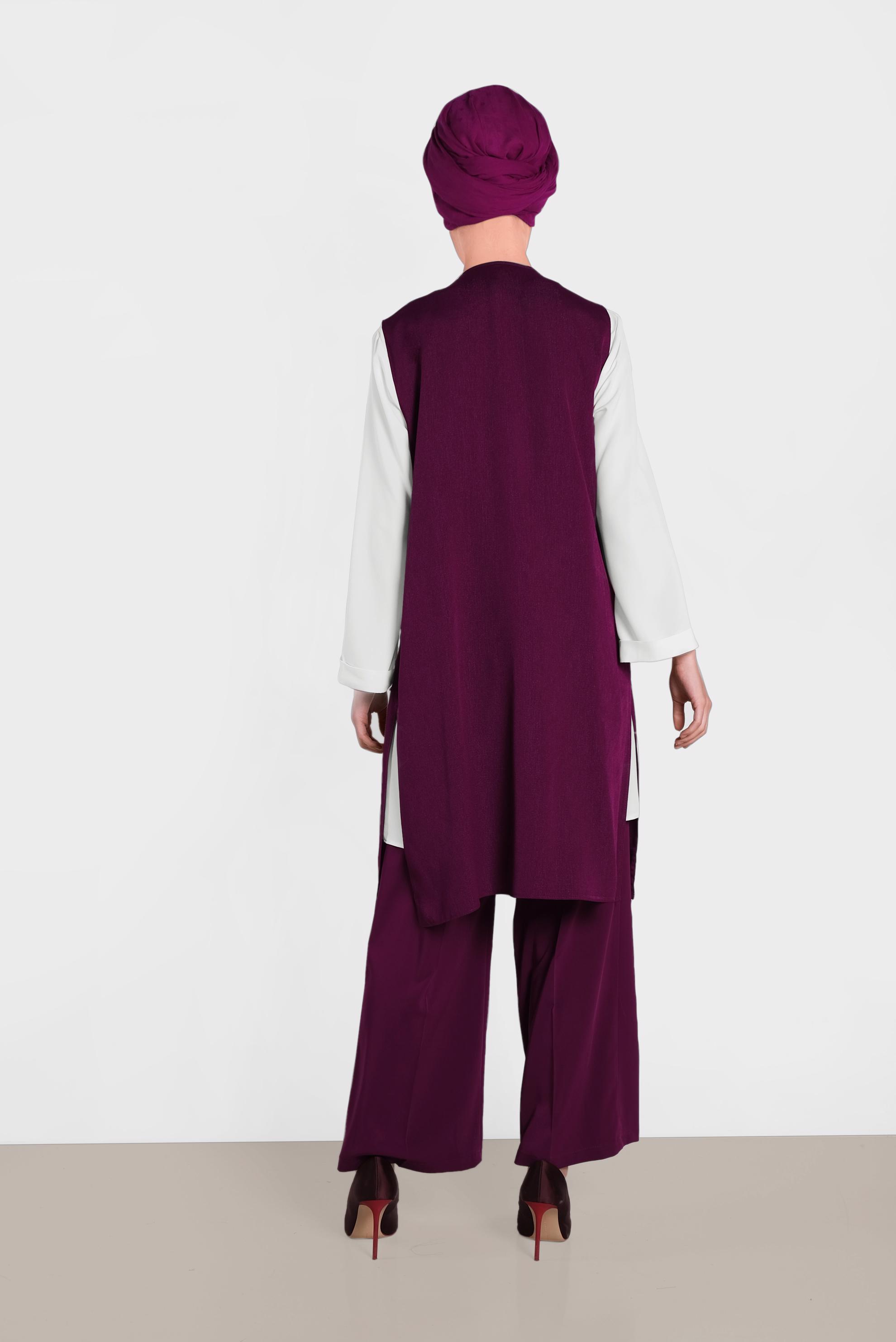 Tesettür giyim MOR İŞLEMELİ İKİLİ TUNİK 4437