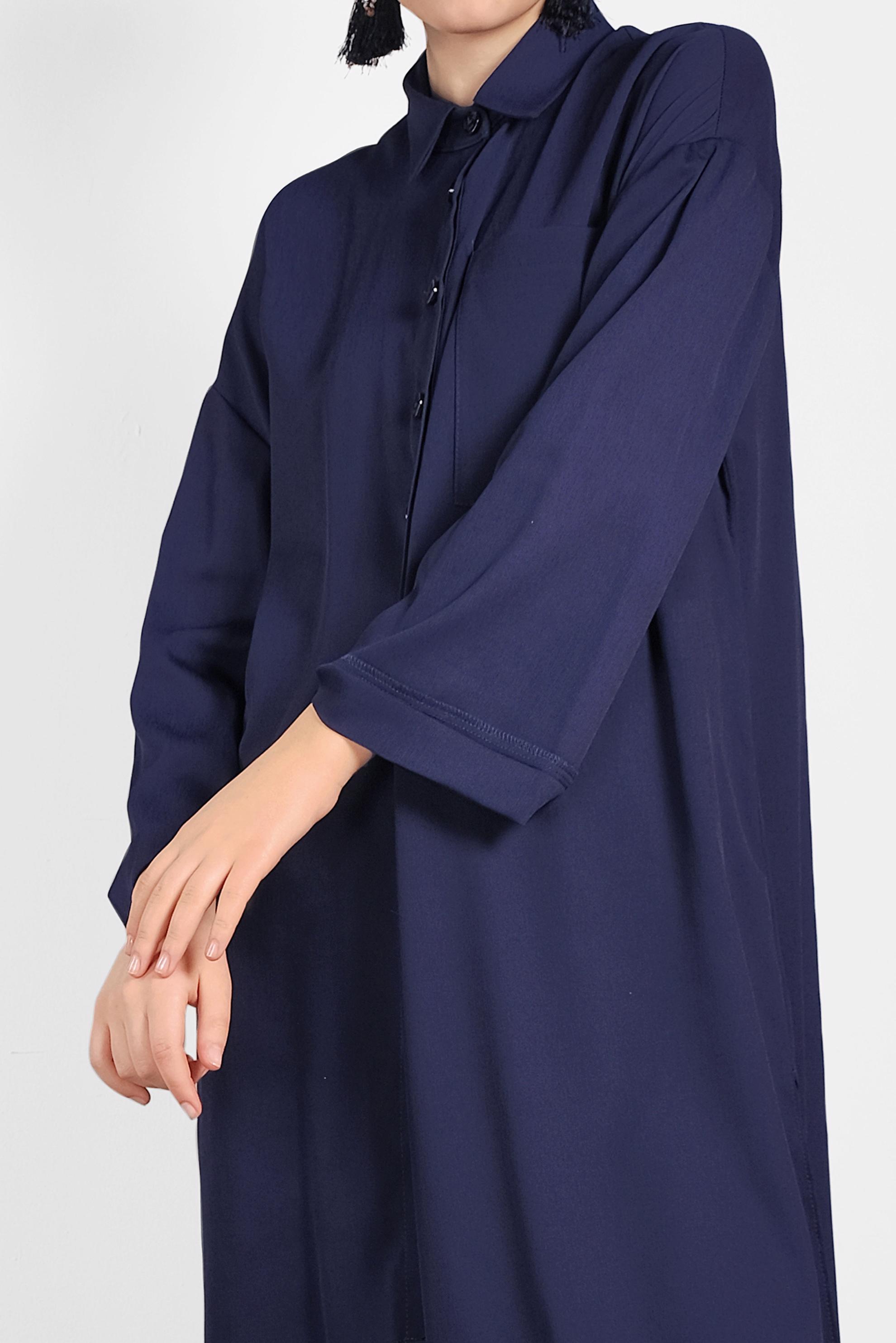 Tesettür giyim LACİVERT ASİMETRİK KESİM TUNİK 4458