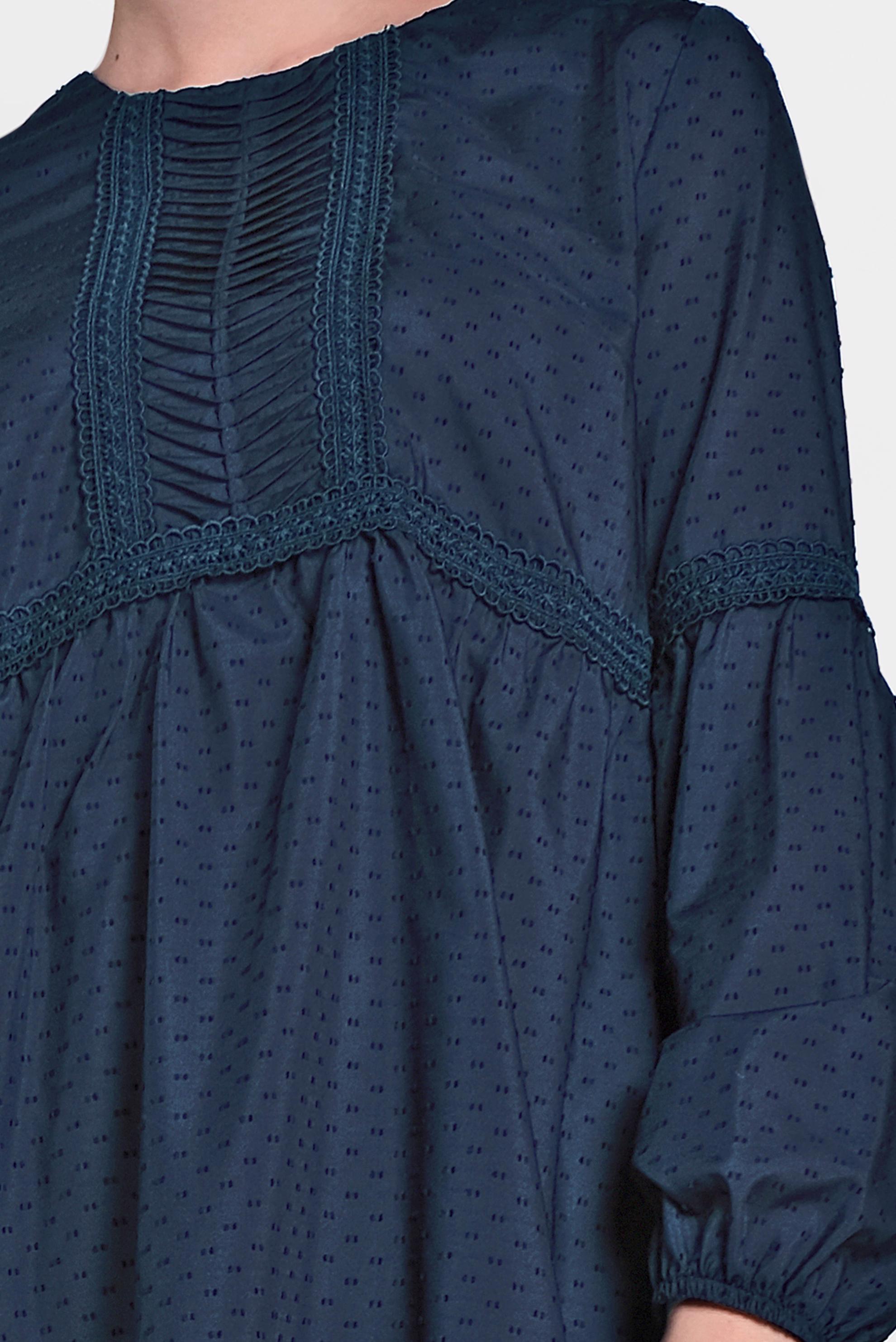 Tesettür giyim LACİVERT BİLEKLERİ LASTİKLİ TUNİK 4471