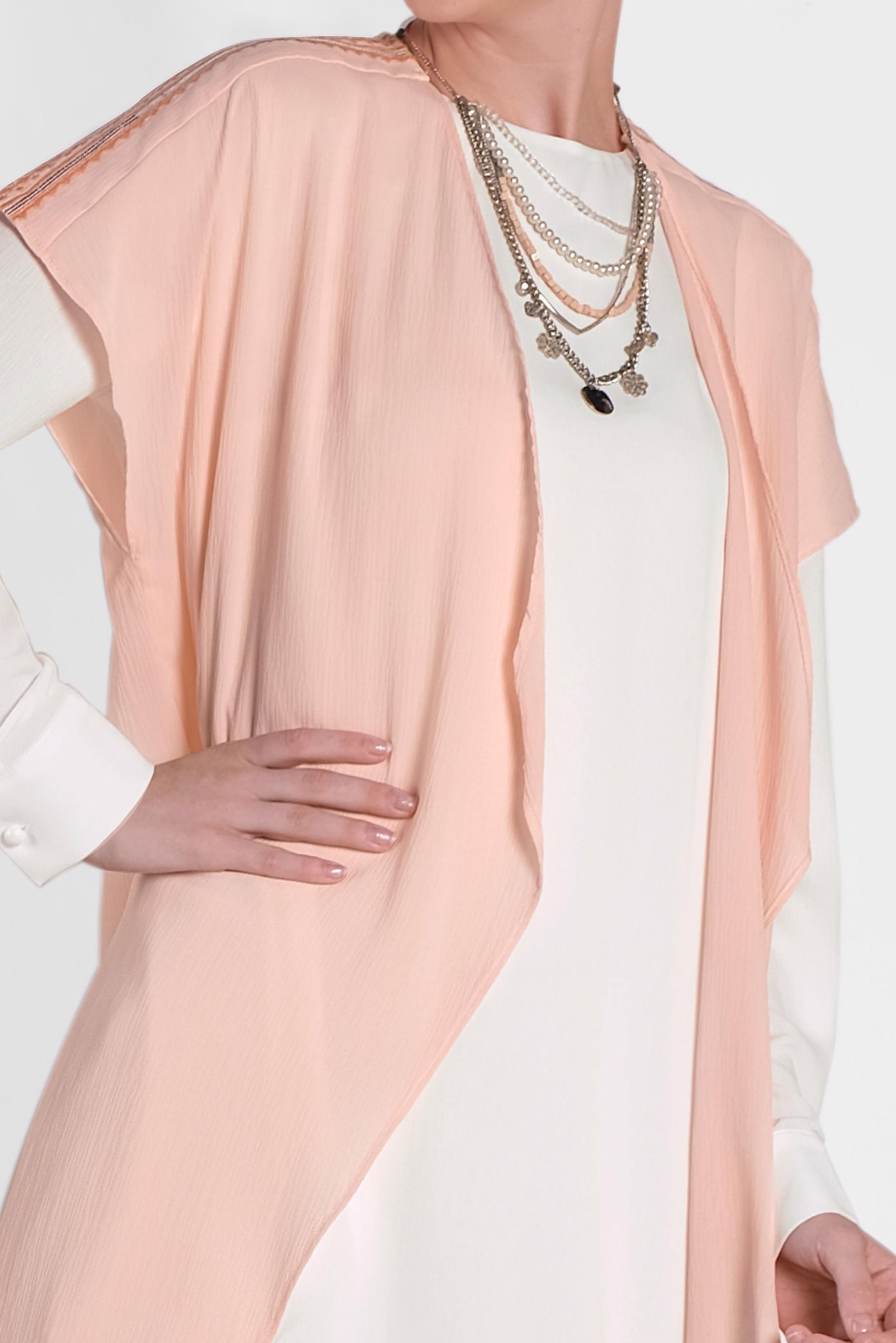 Tesettür giyim PUDRA OMUZ KISMI İŞLEMELİ İKİLİ TUNİK 4475