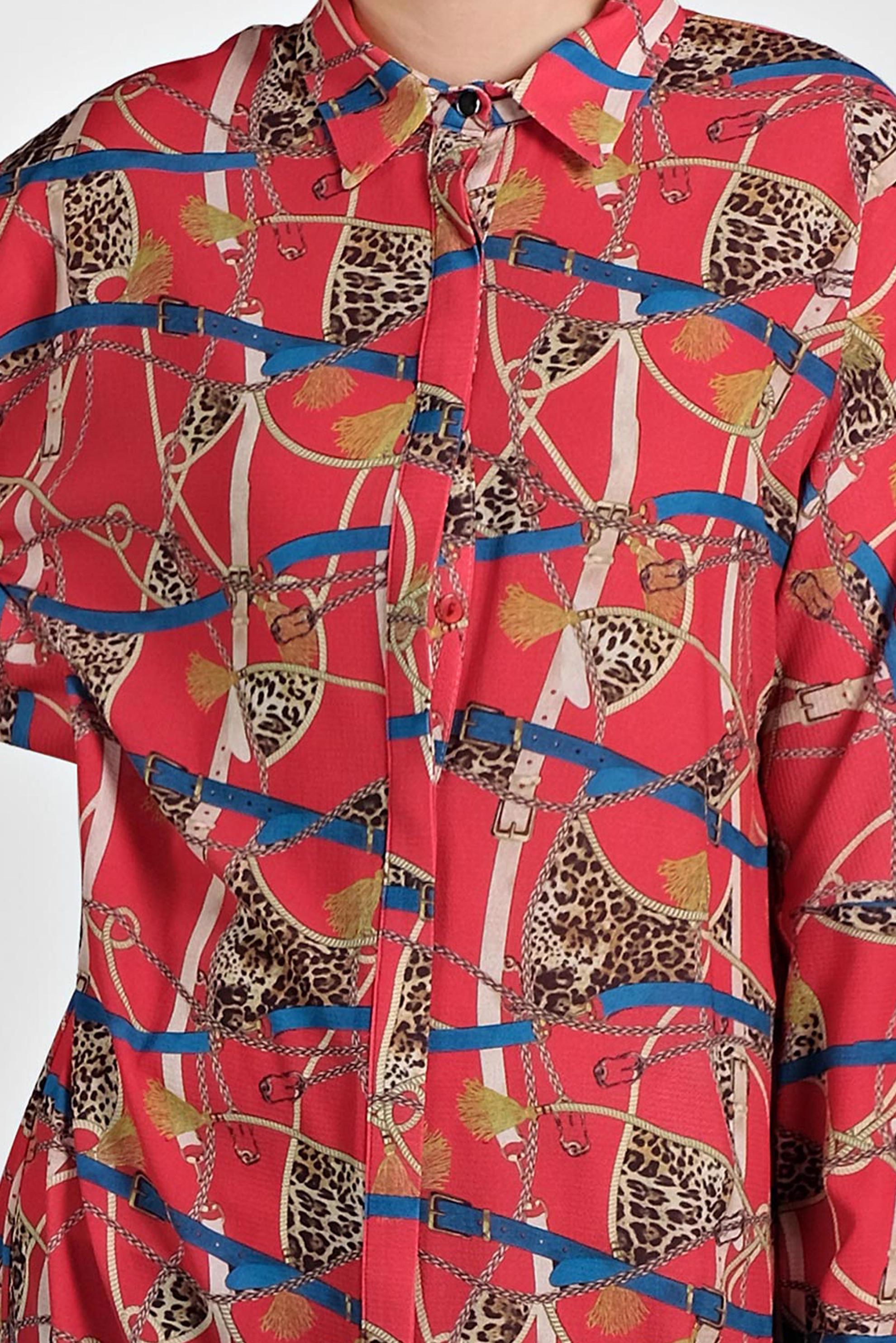 Tesettür giyim KIRMIZI MİX DESENLİ TUNİK 4492