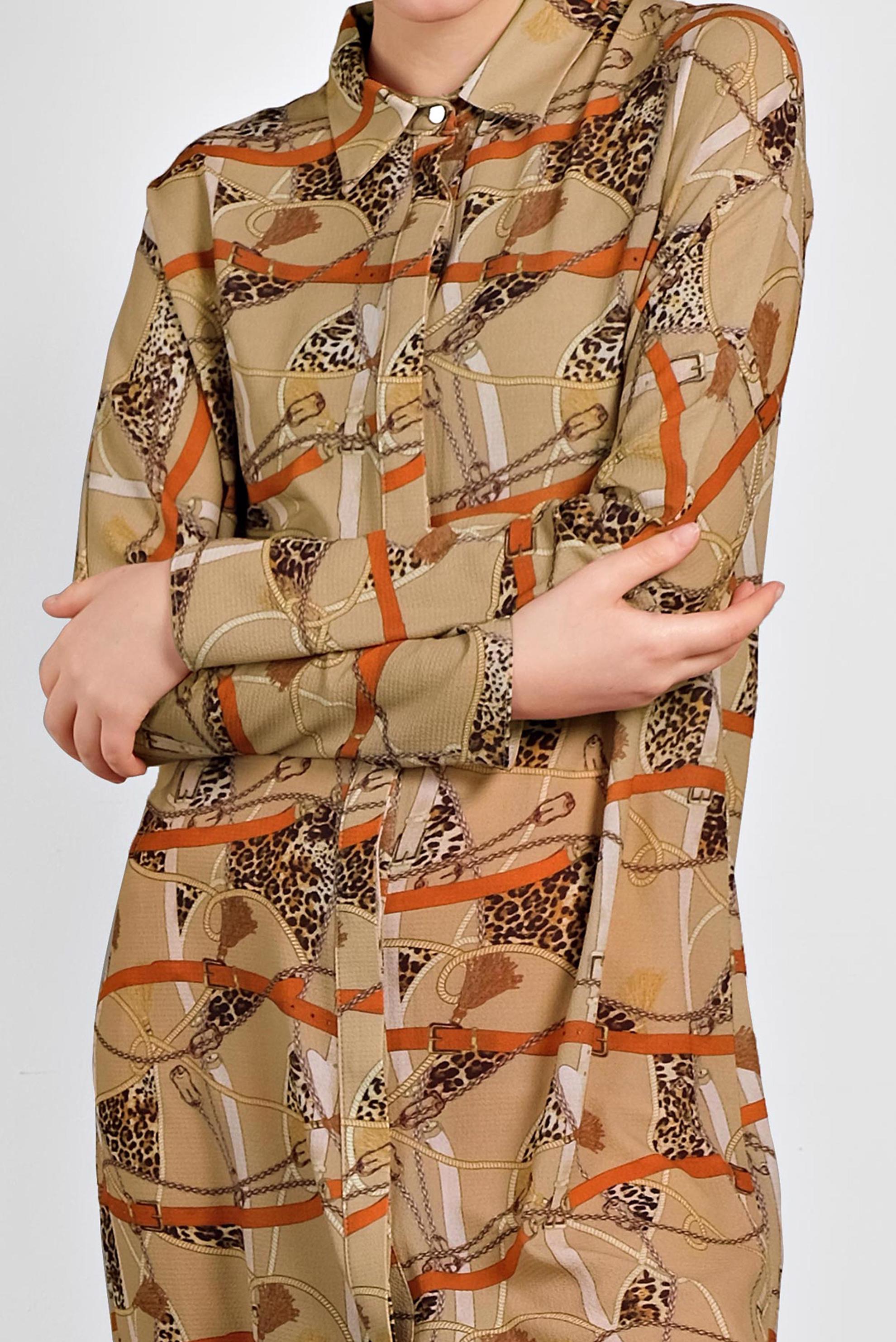 Tesettür giyim KAHVE MİX DESENLİ TUNİK 4492