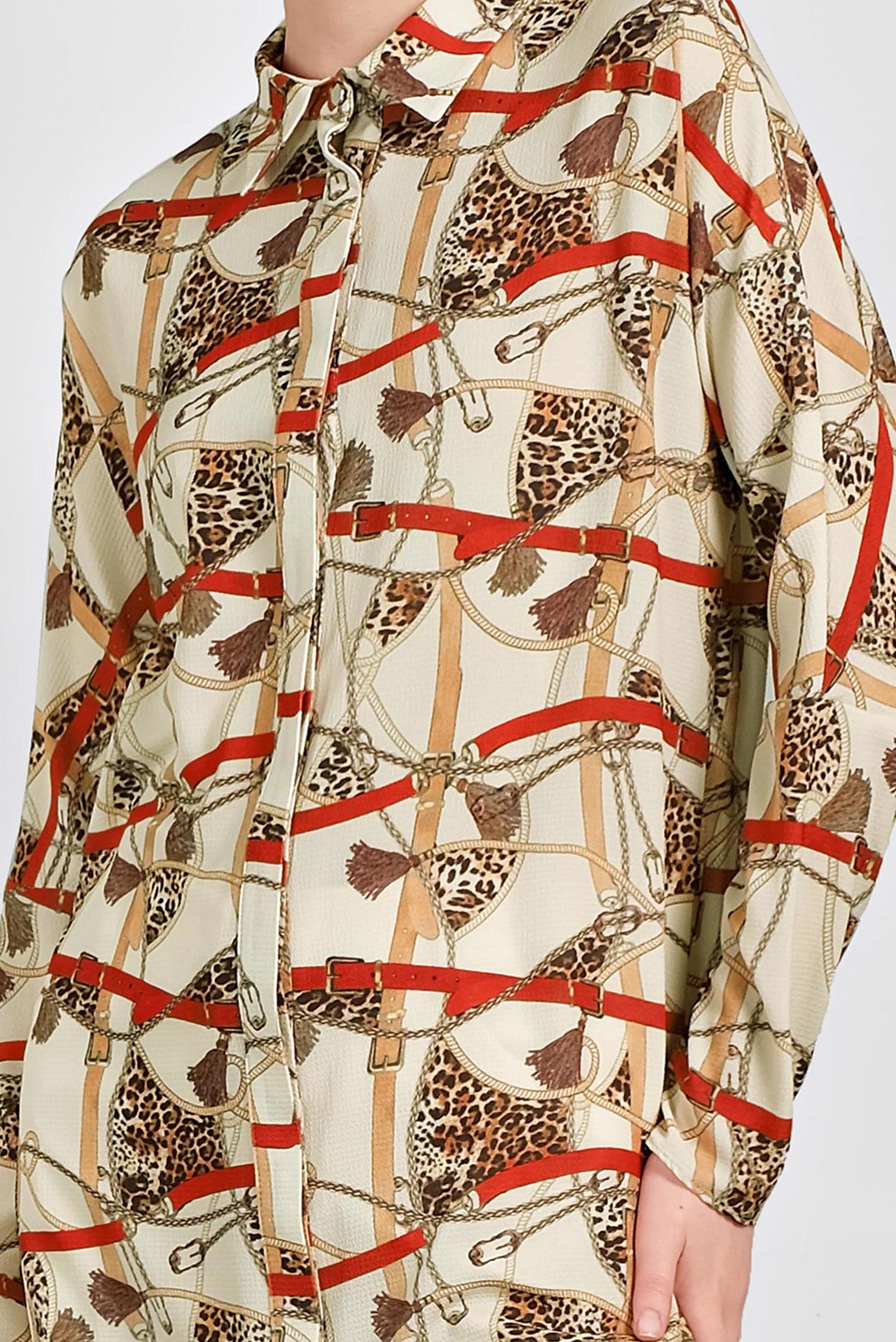 Tesettür giyim BEJ MİX DESENLİ TUNİK 4492