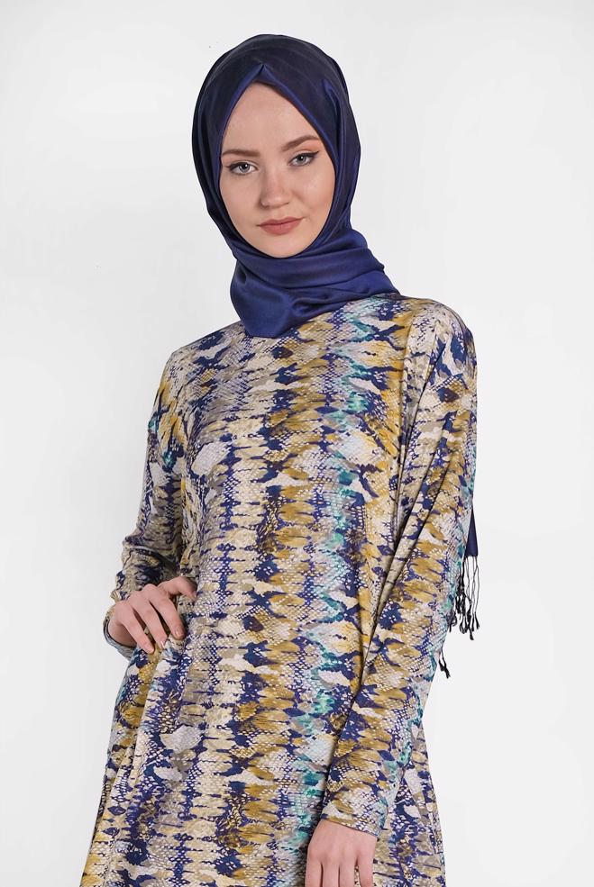 Tesettür giyim  DESENLİ TUNİK 4493 - ALVİNA