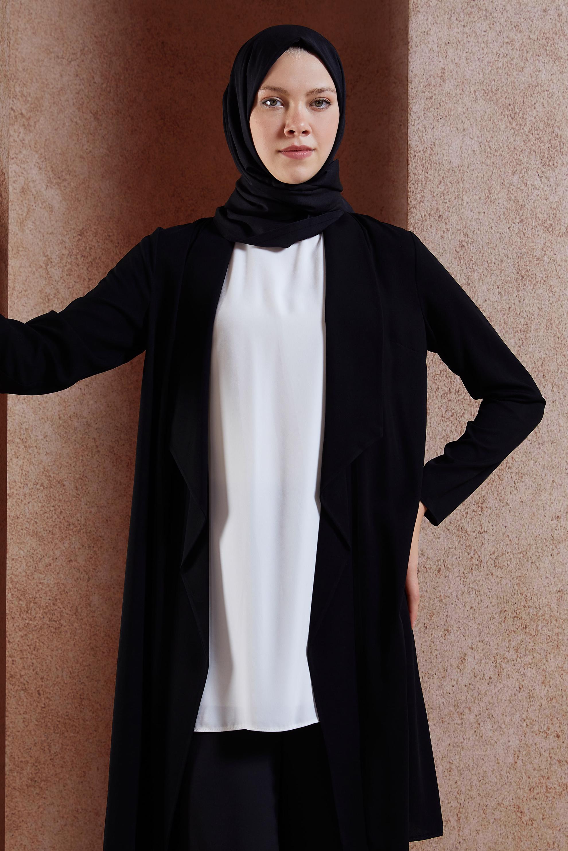 Hijab clothing BLACK SEQUINED TUNIC WITH JACKET 4516