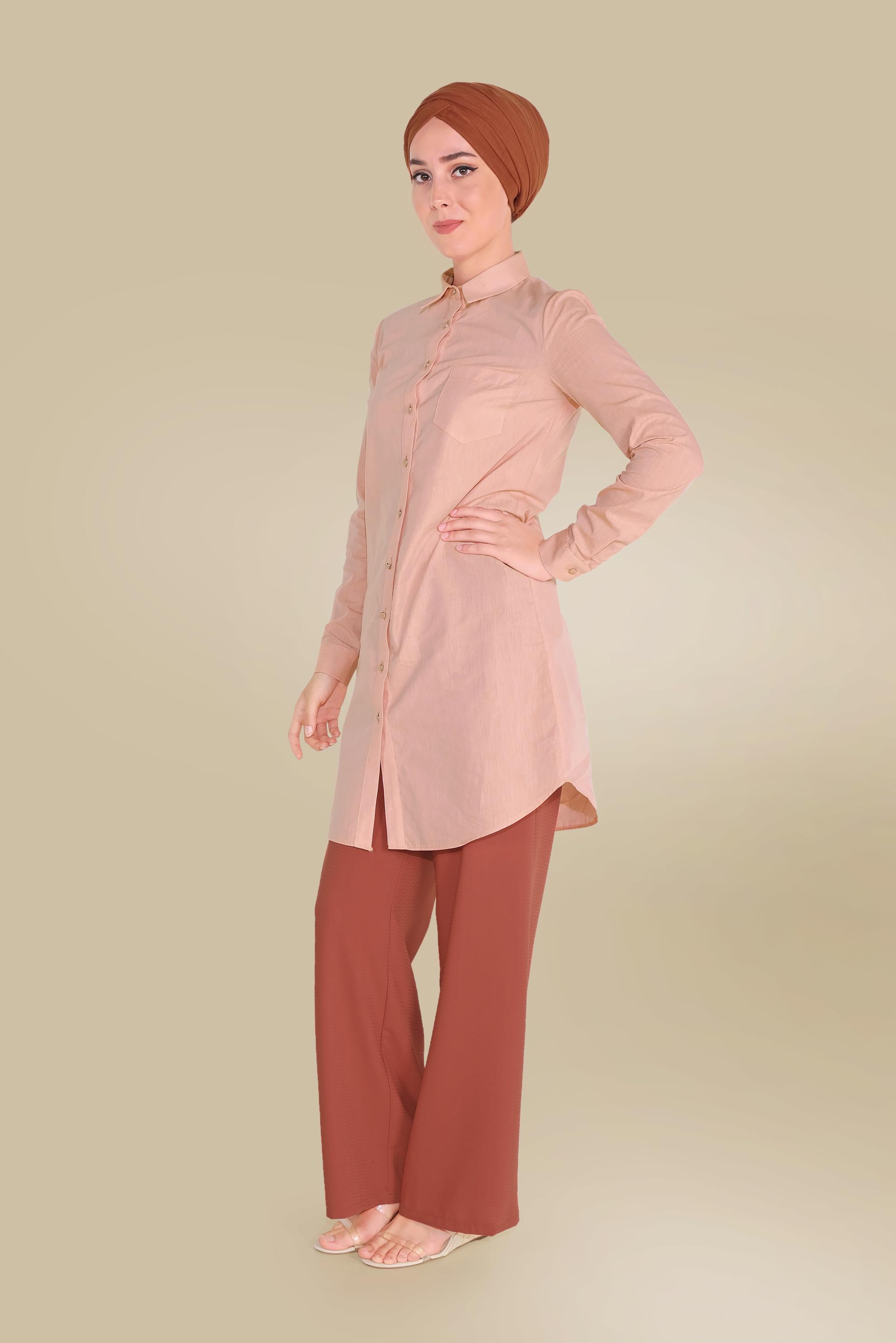 Hijab clothing POWDER  cotton button tunic 4525 