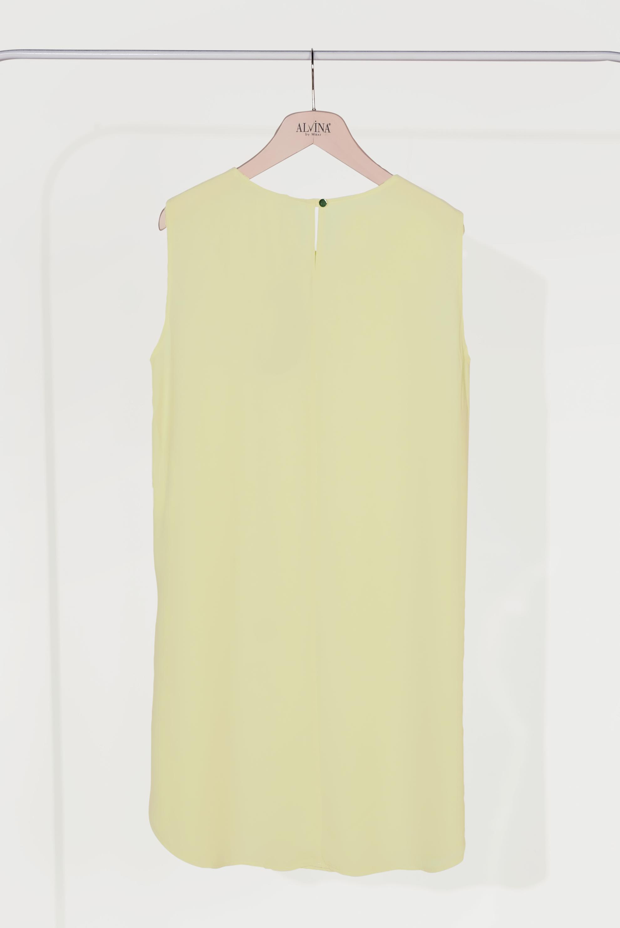 Tesettür giyim SARI SIFIR KOL DÖKÜMLÜ TUNİK 4528