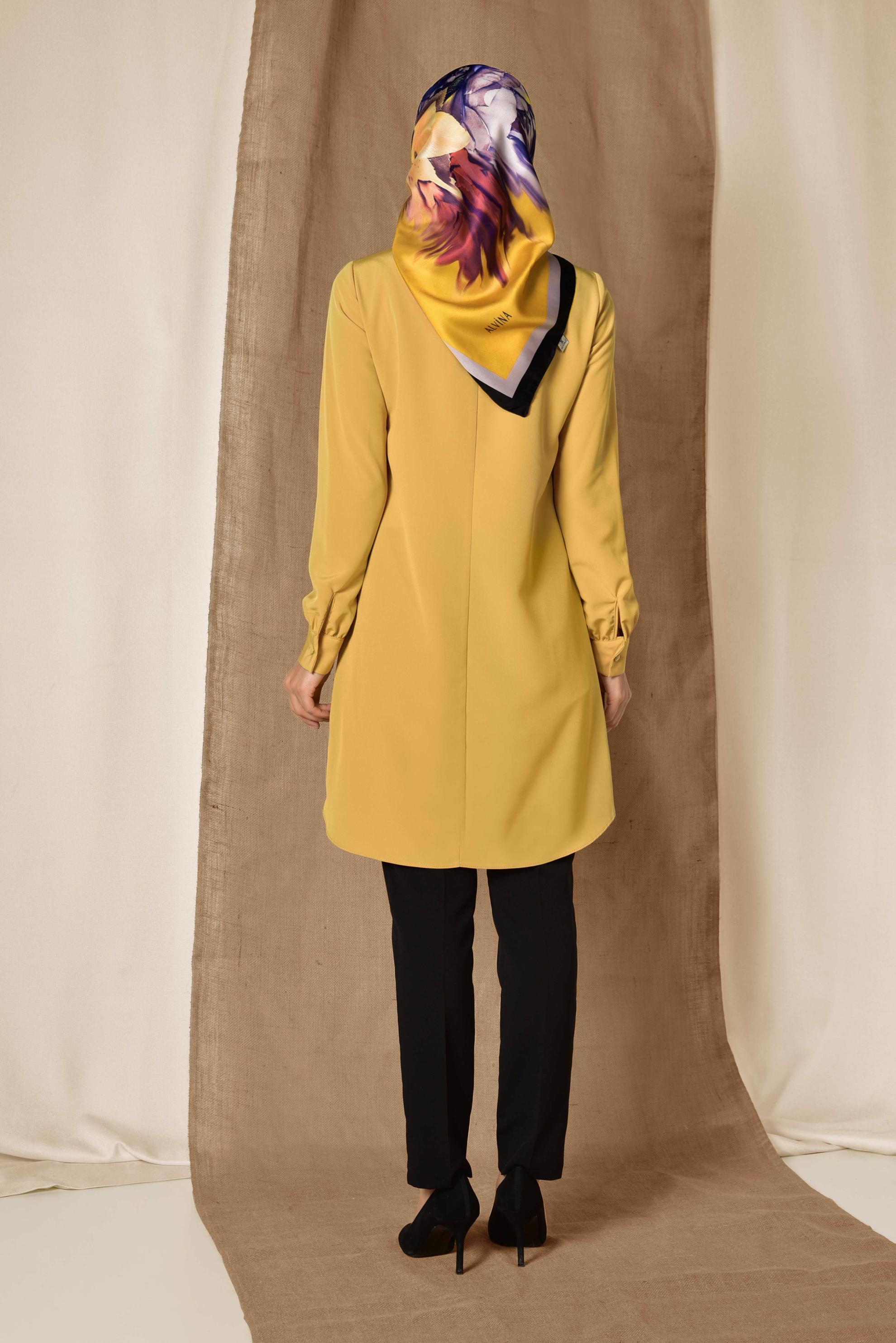 Tesettür giyim KAHVE ARKADAN FERMUARLI TUNİK 4863