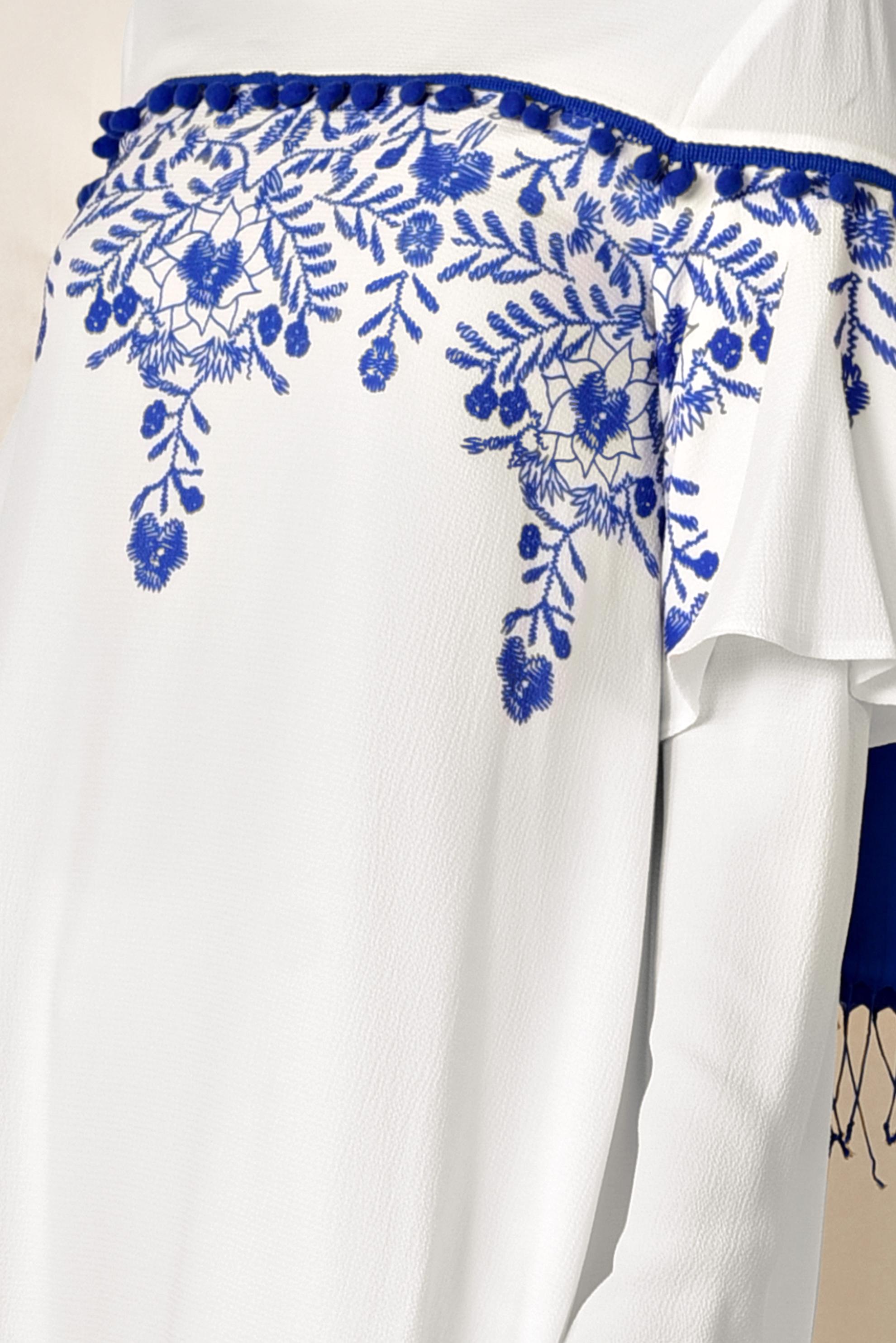 Tesettür giyim BEYAZ BASKILI TUNİK 4876