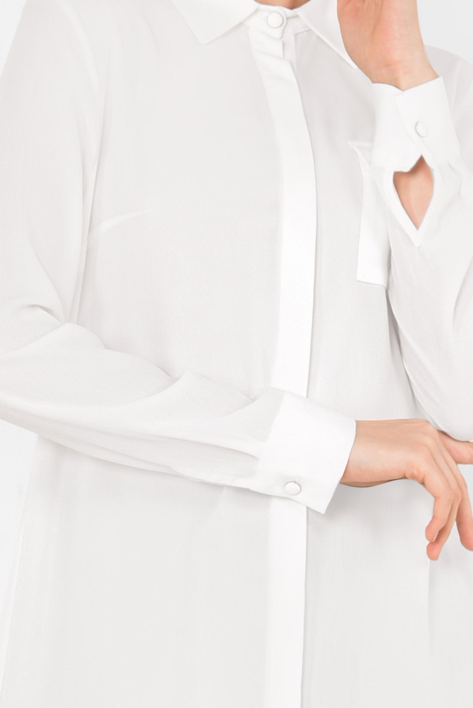 Tesettür giyim BEYAZ ASİMETRİK KESİM TUNİK 4884