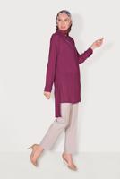 COLLAR DETAIL ASYMMETRIC CUT LONG TUNIC 4925 