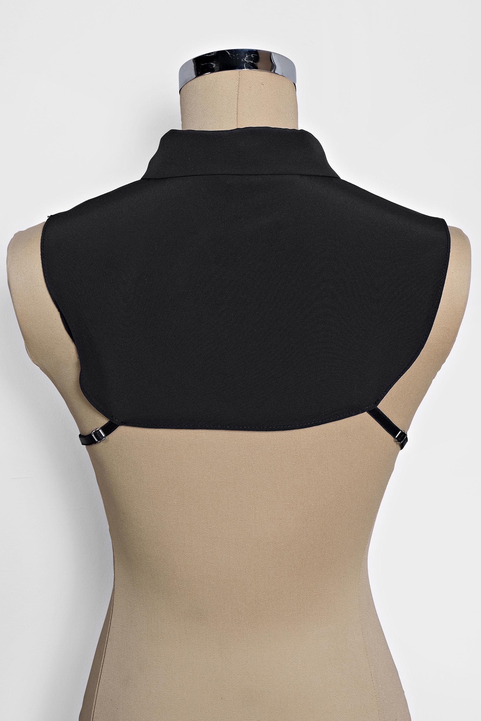 Tesettür giyim SİYAH BONCUK İŞLEMELİ BLUZ YAKALIK 4407