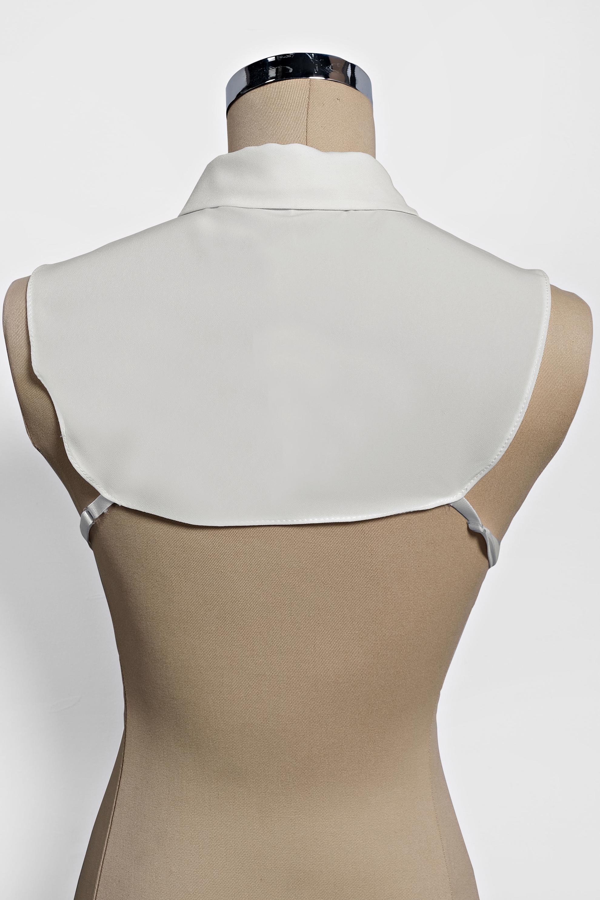 Tesettür giyim BEYAZ BONCUK İŞLEMELİ BLUZ YAKALIK 4407