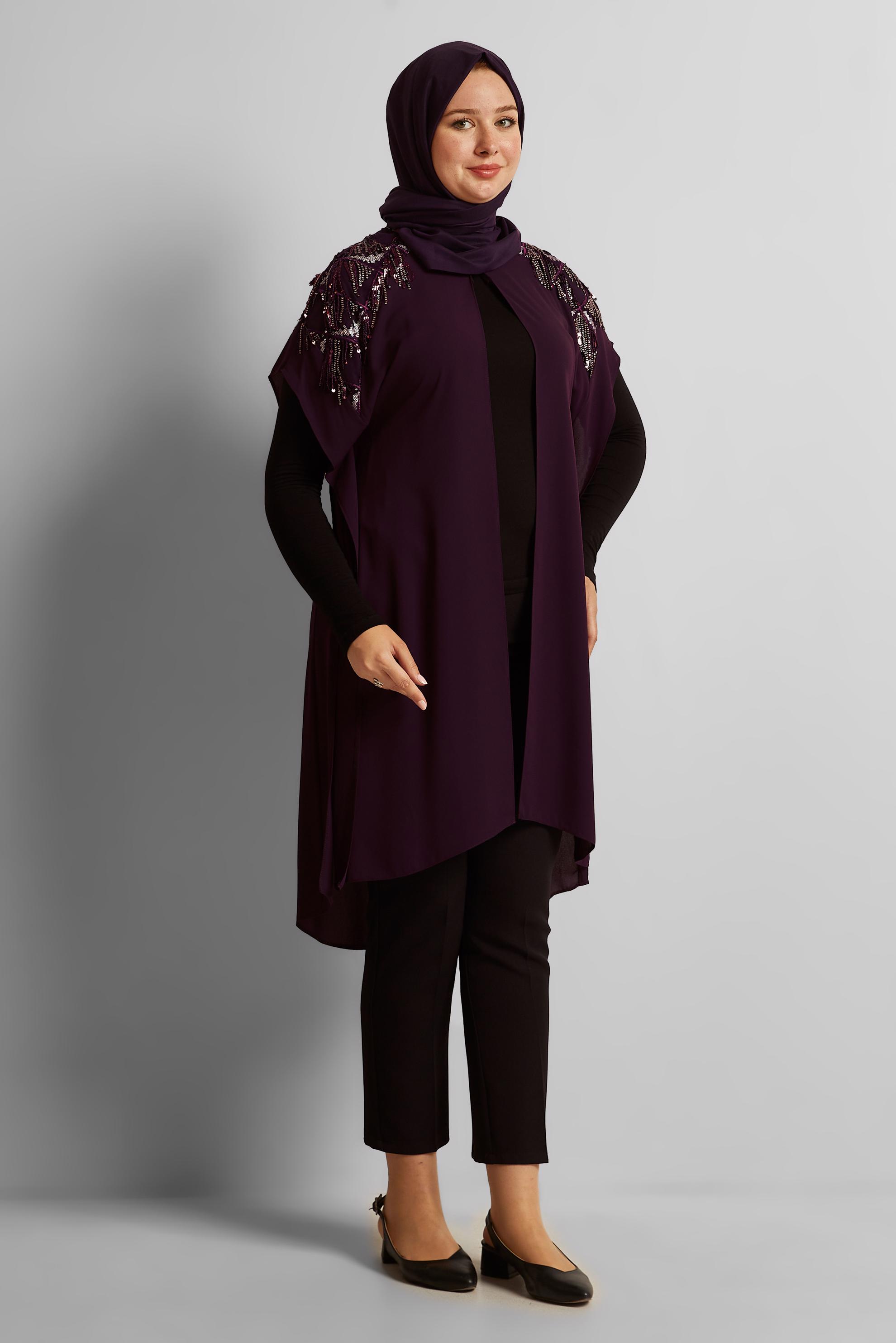 Vêtements hijab PRUNE GILET PAILLETÉ 2889