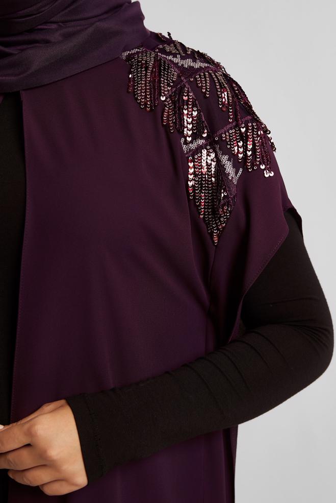 Vêtements hijab PRUNE GILET PAILLETÉ 2889 - ALVİNA