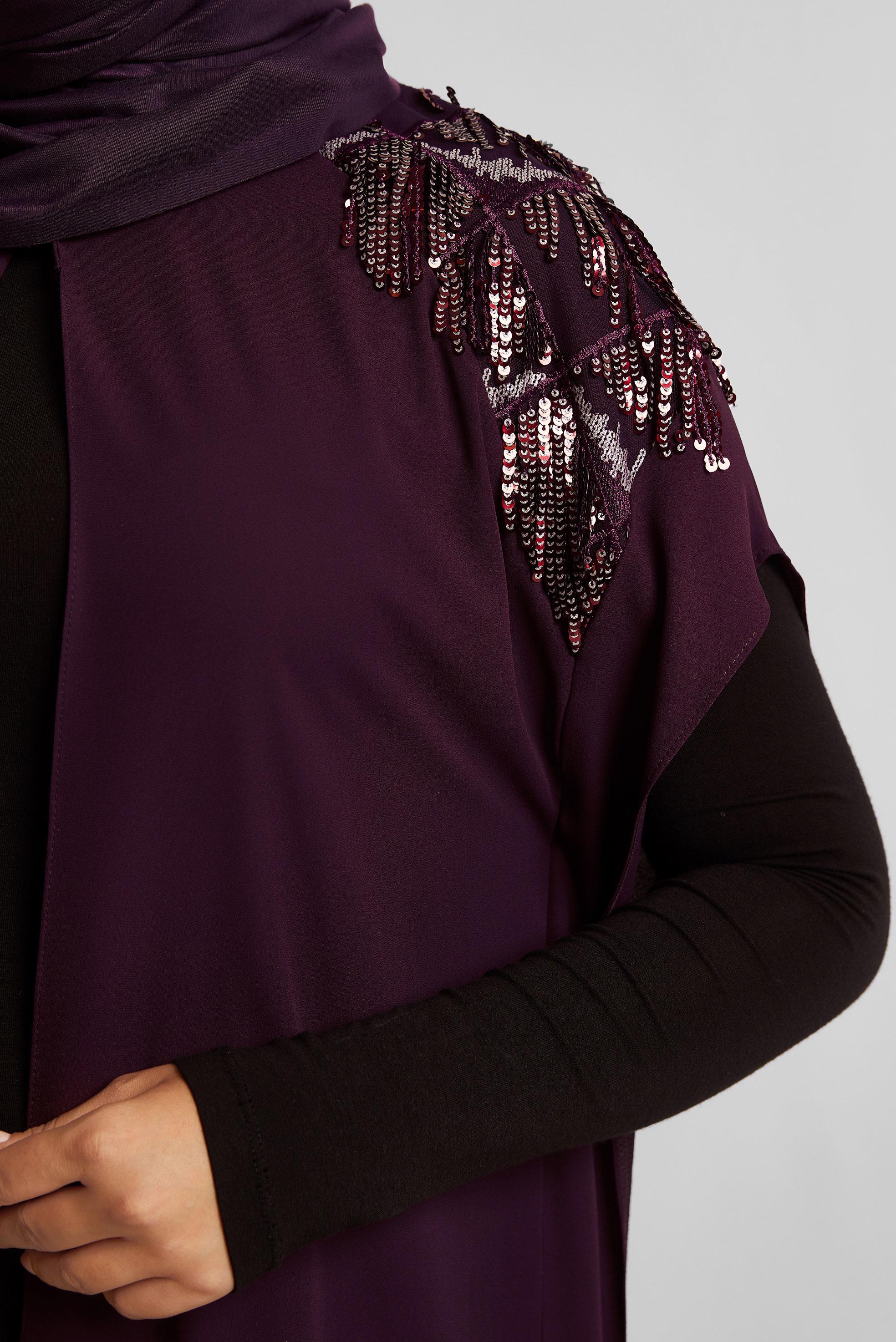 Vêtements hijab PRUNE GILET PAILLETÉ 2889