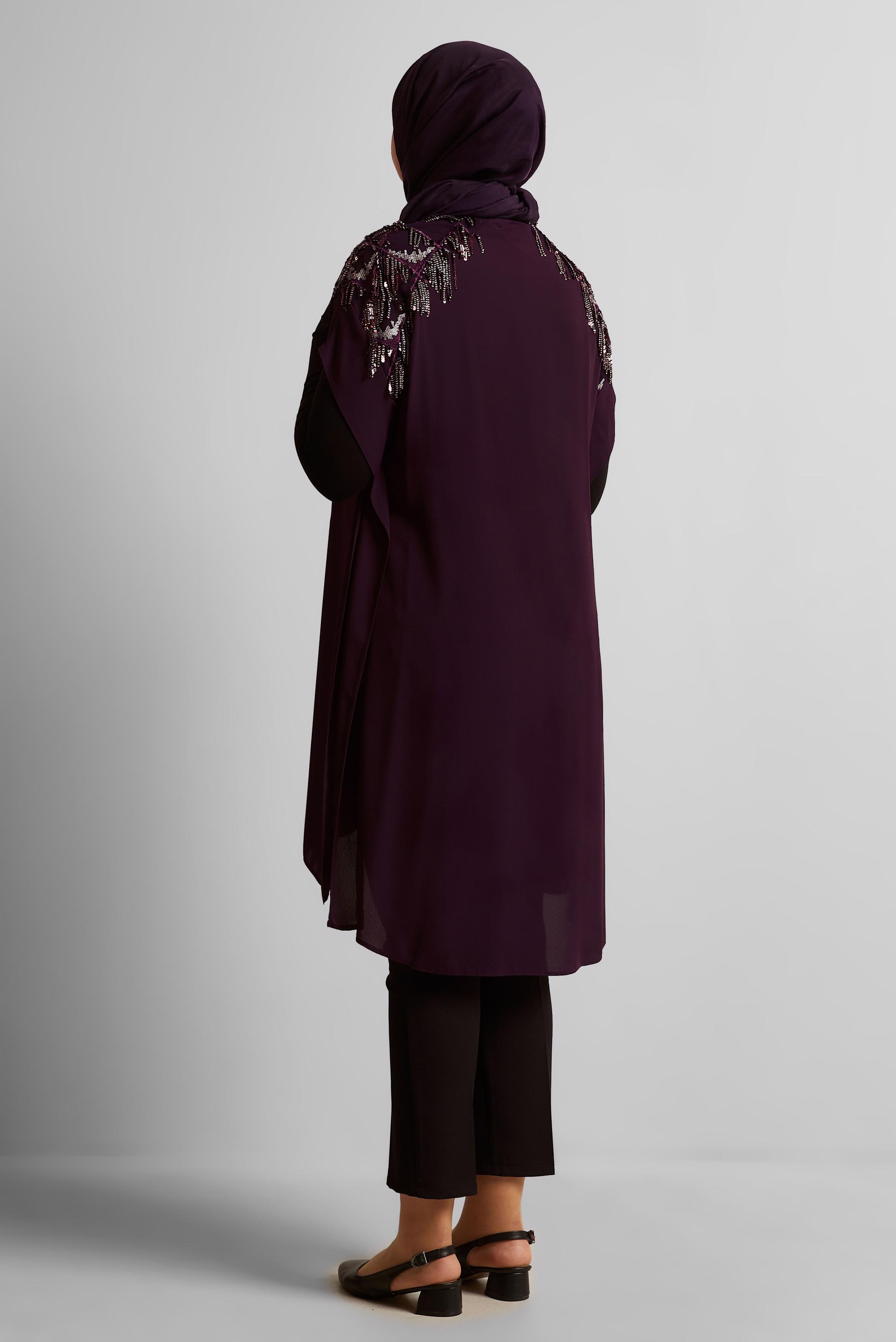 Vêtements hijab PRUNE GILET PAILLETÉ 2889