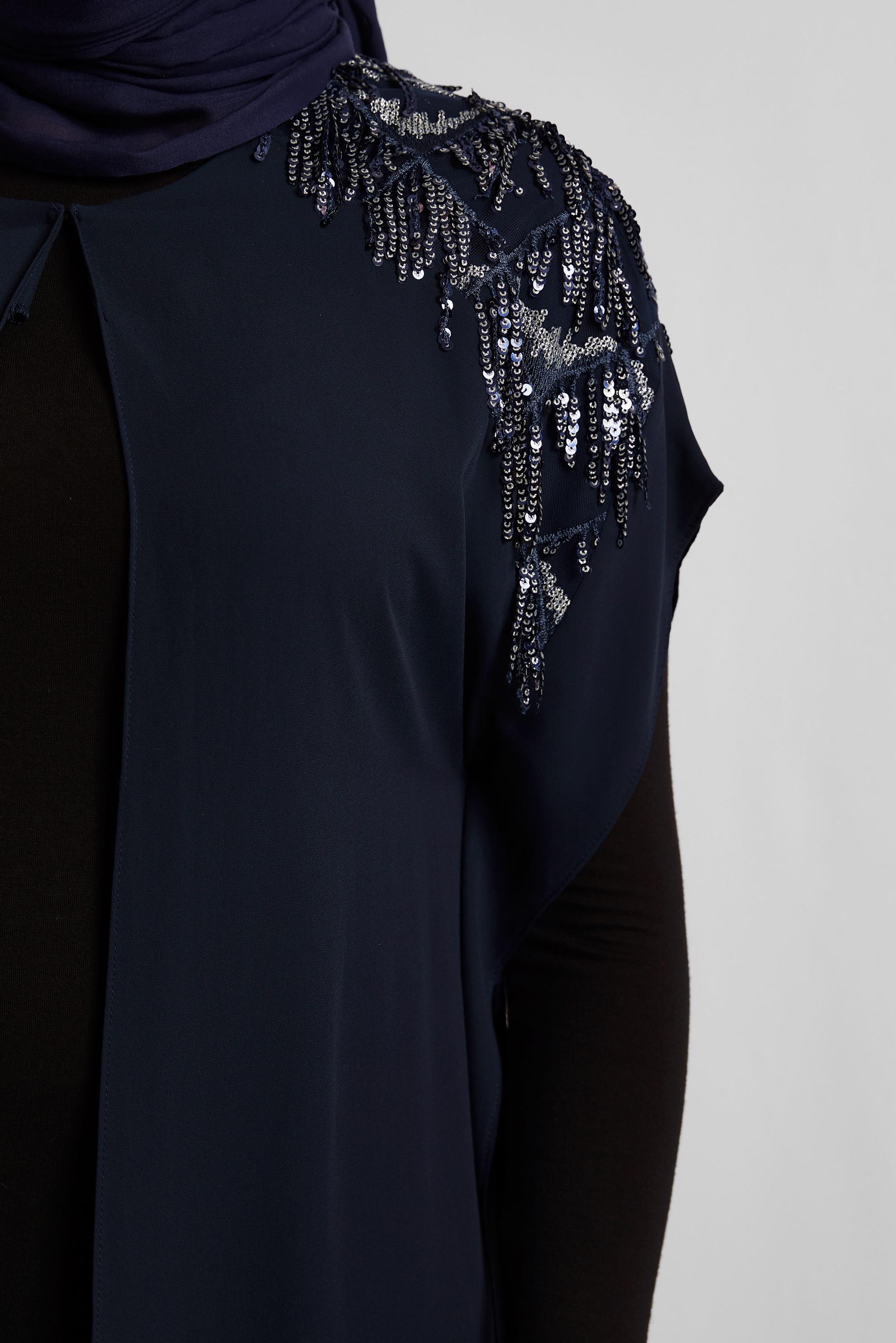 Vêtements hijab BLEU MARINE GILET PAILLETÉ 2889