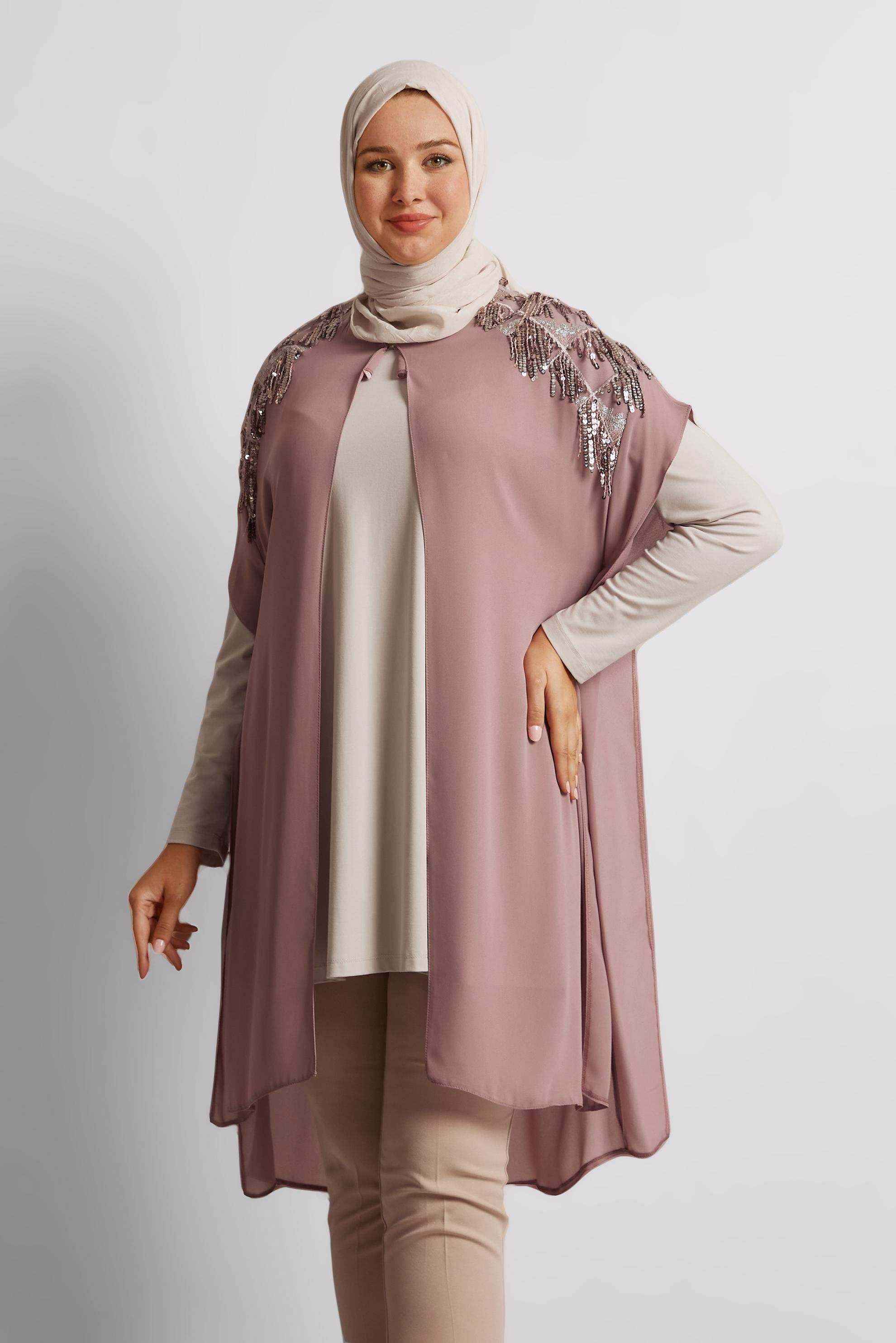 Vêtements hijab ROSE GILET PAILLETÉ 2889