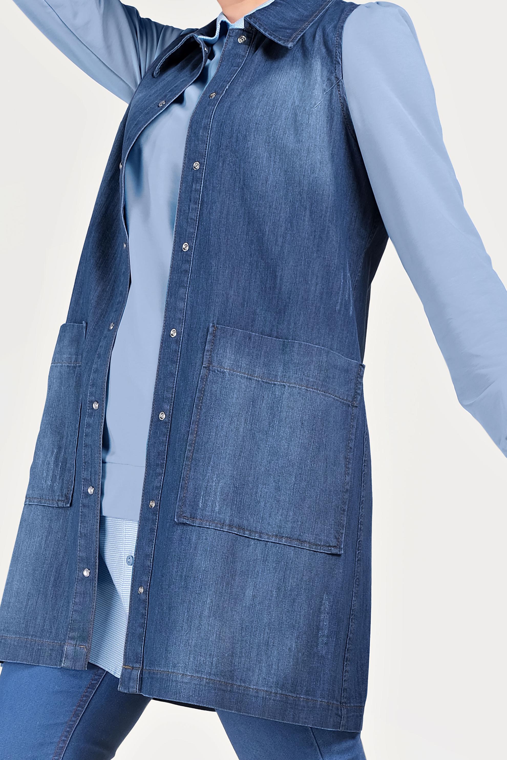 Hijab clothing NAVY BLUE POCKET SPRING VEST 40509 